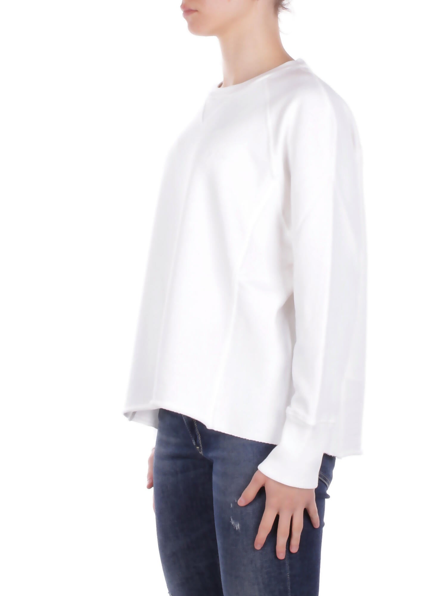 DONDUP Donna Felpa F518KF0254D 000 Felpa regular in felpa Bianco