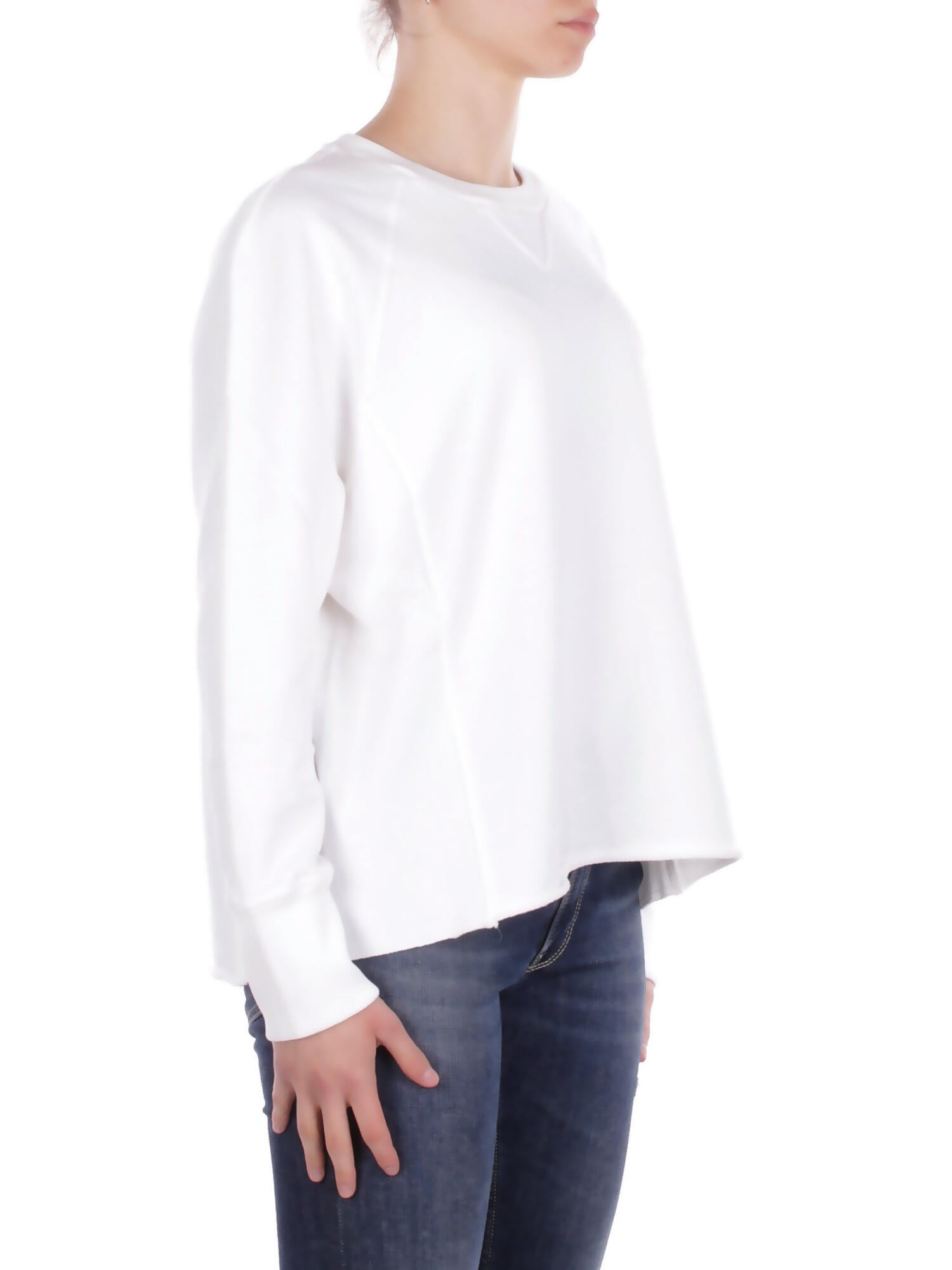 DONDUP Donna Felpa F518KF0254D 000 Felpa regular in felpa Bianco