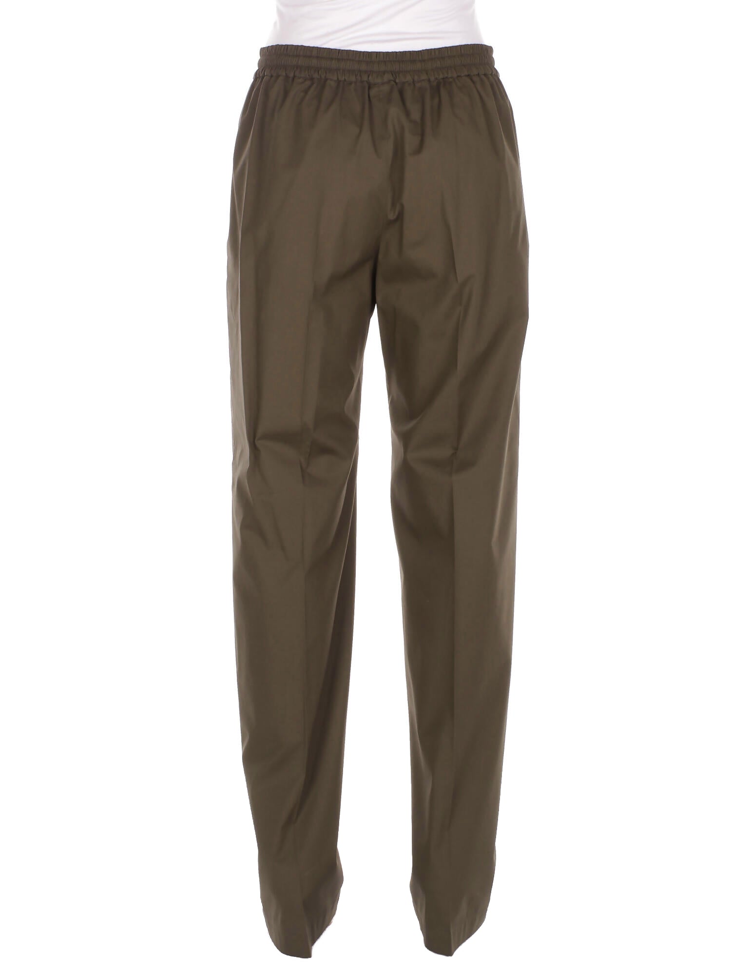 FAY Donna Pantalone NTW8152487 SZDHV613 Easy pant con coulisse placche Verde