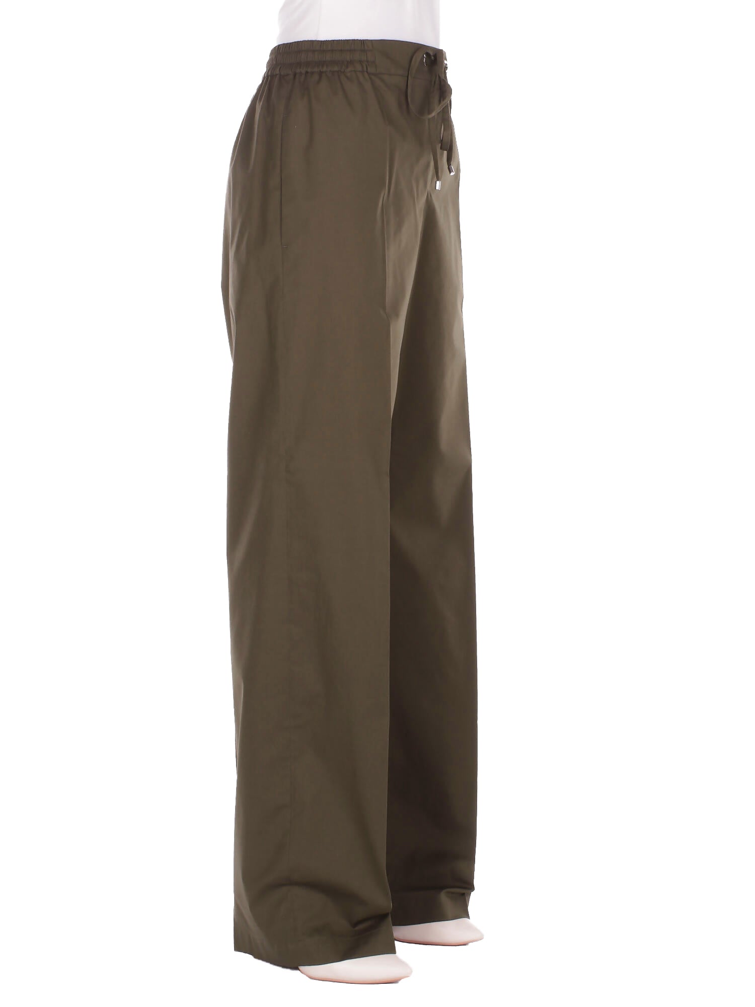 FAY Donna Pantalone NTW8152487 SZDHV613 Easy pant con coulisse placche Verde