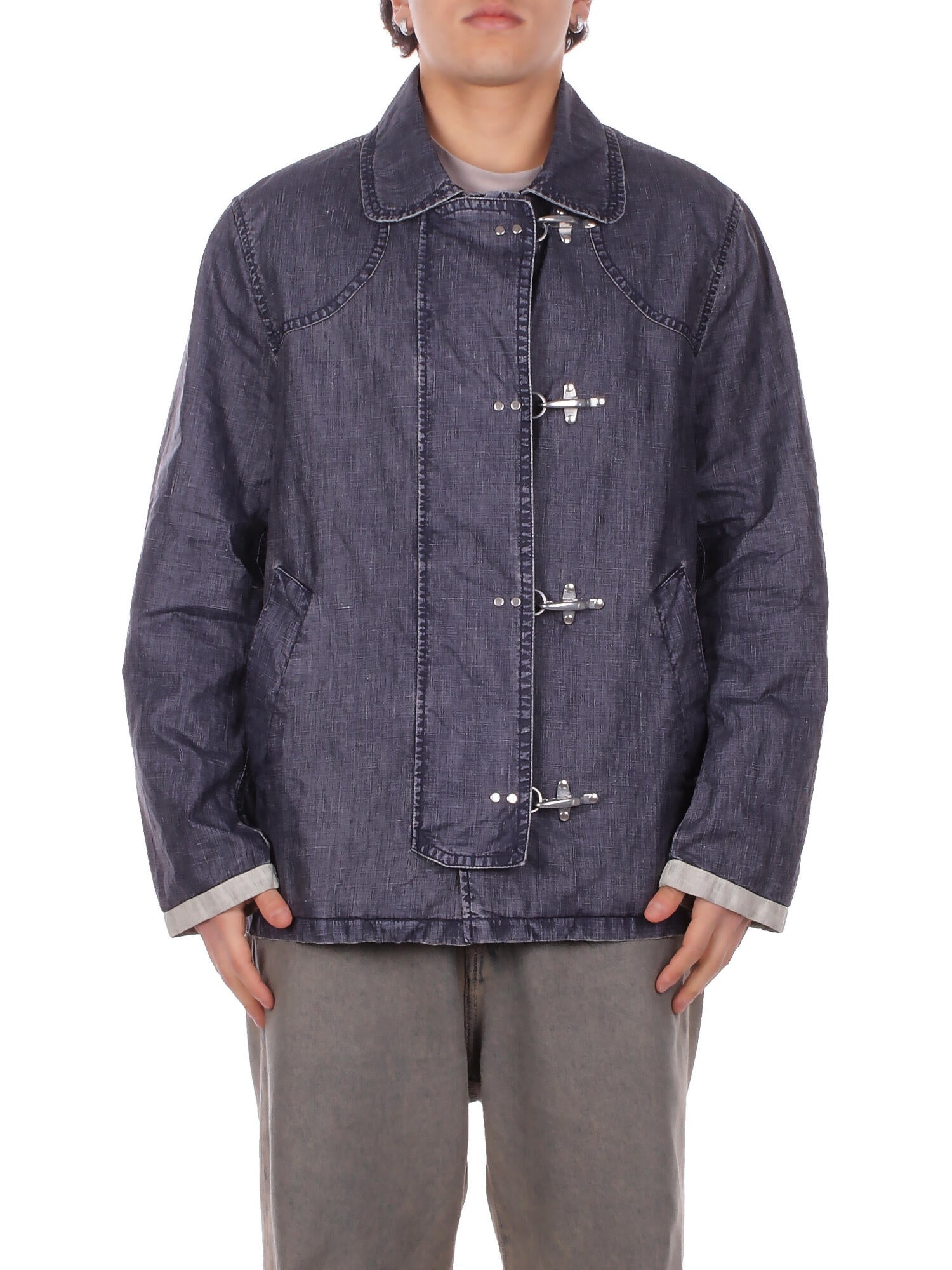 FAY Uomo Giubbotto NAM1352101 TZD2U807 4 ganci archive Blu navy