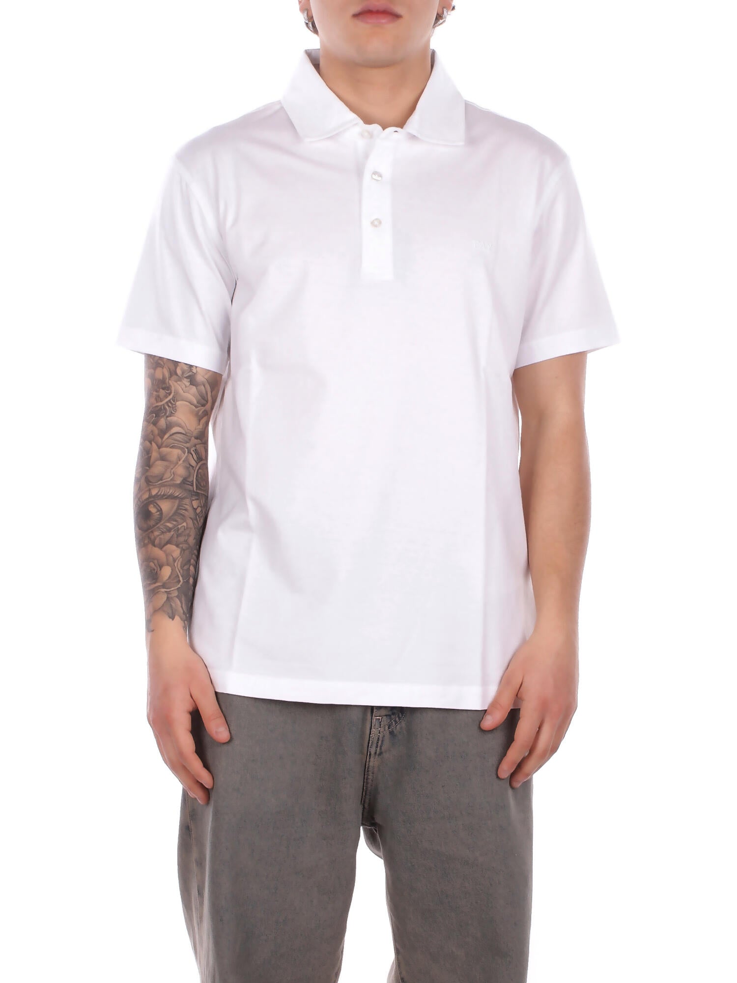 FAY Uomo Polo NPMB252143 TUY1B001 Polo fay jersey fros embroider Bianco