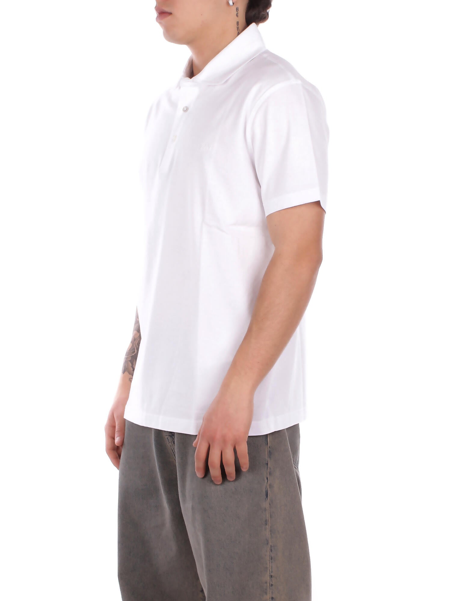 FAY Uomo Polo NPMB252143 TUY1B001 Polo fay jersey fros embroider Bianco