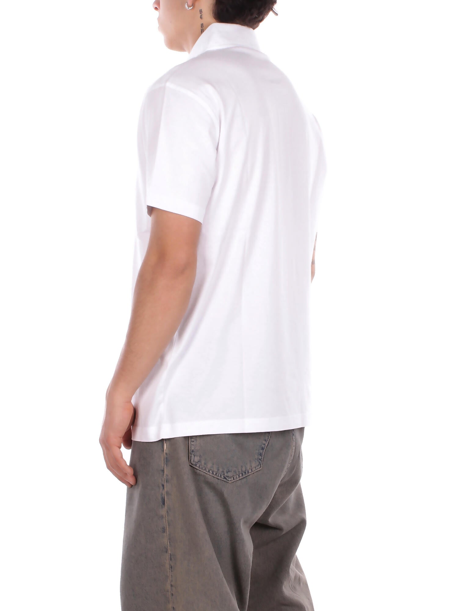 FAY Uomo Polo NPMB252143 TUY1B001 Polo fay jersey fros embroider Bianco