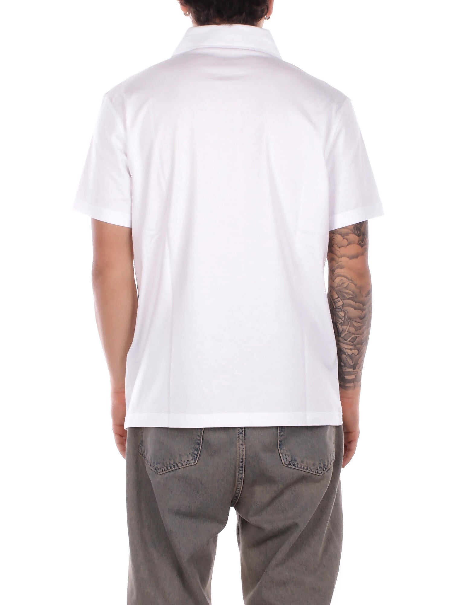 FAY Uomo Polo NPMB252143 TUY1B001 Polo fay jersey fros embroider Bianco
