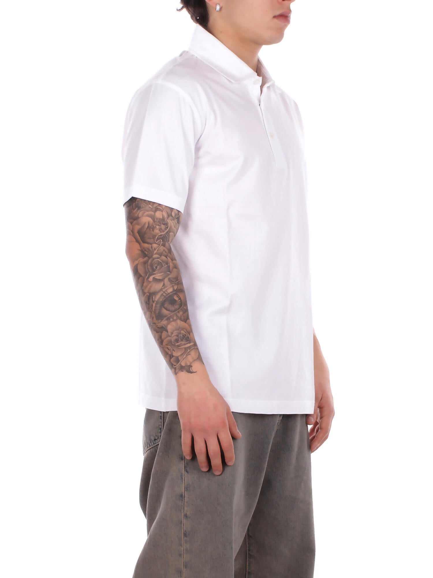 FAY Uomo Polo NPMB252143 TUY1B001 Polo fay jersey fros embroider Bianco