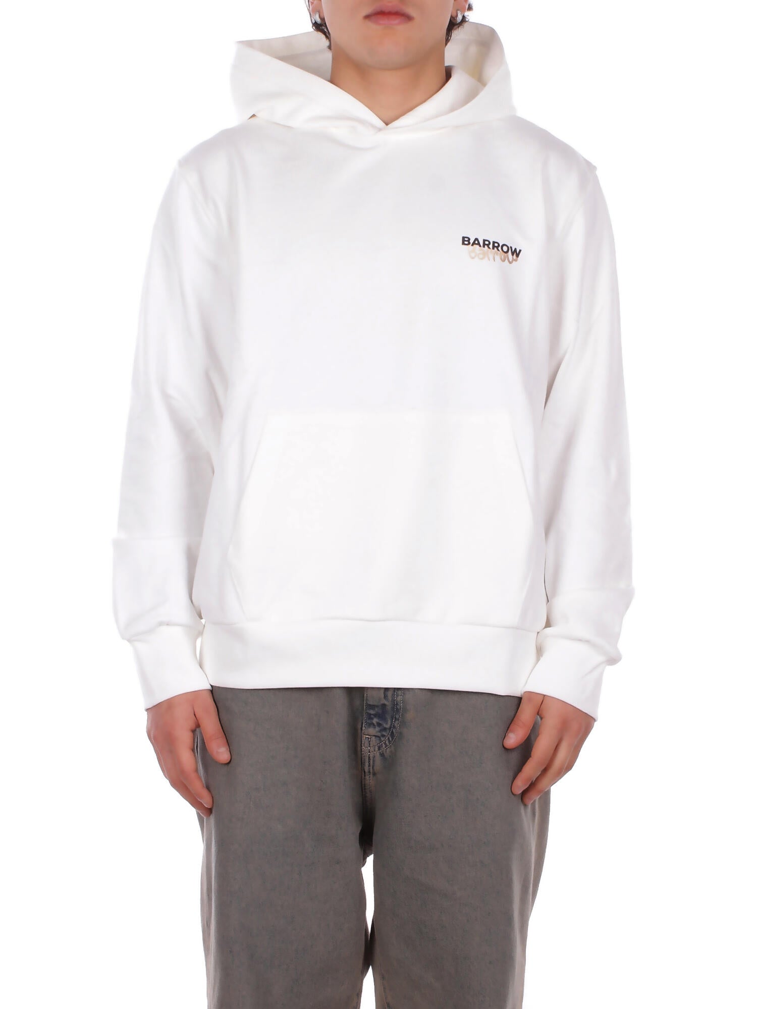 BARROW Unisex Felpa S6BWUAHS075 412 Hoodie Panna