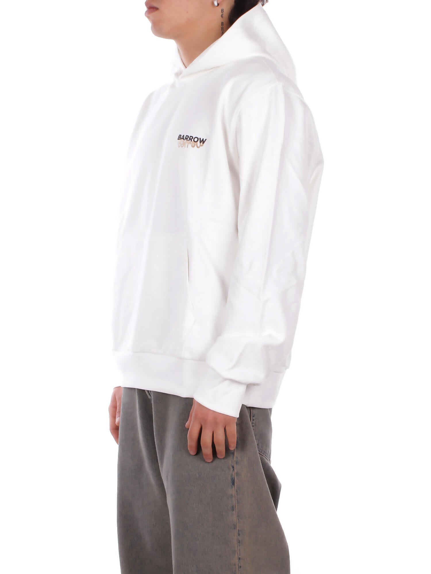 BARROW Unisex Felpa S6BWUAHS075 412 Hoodie Panna