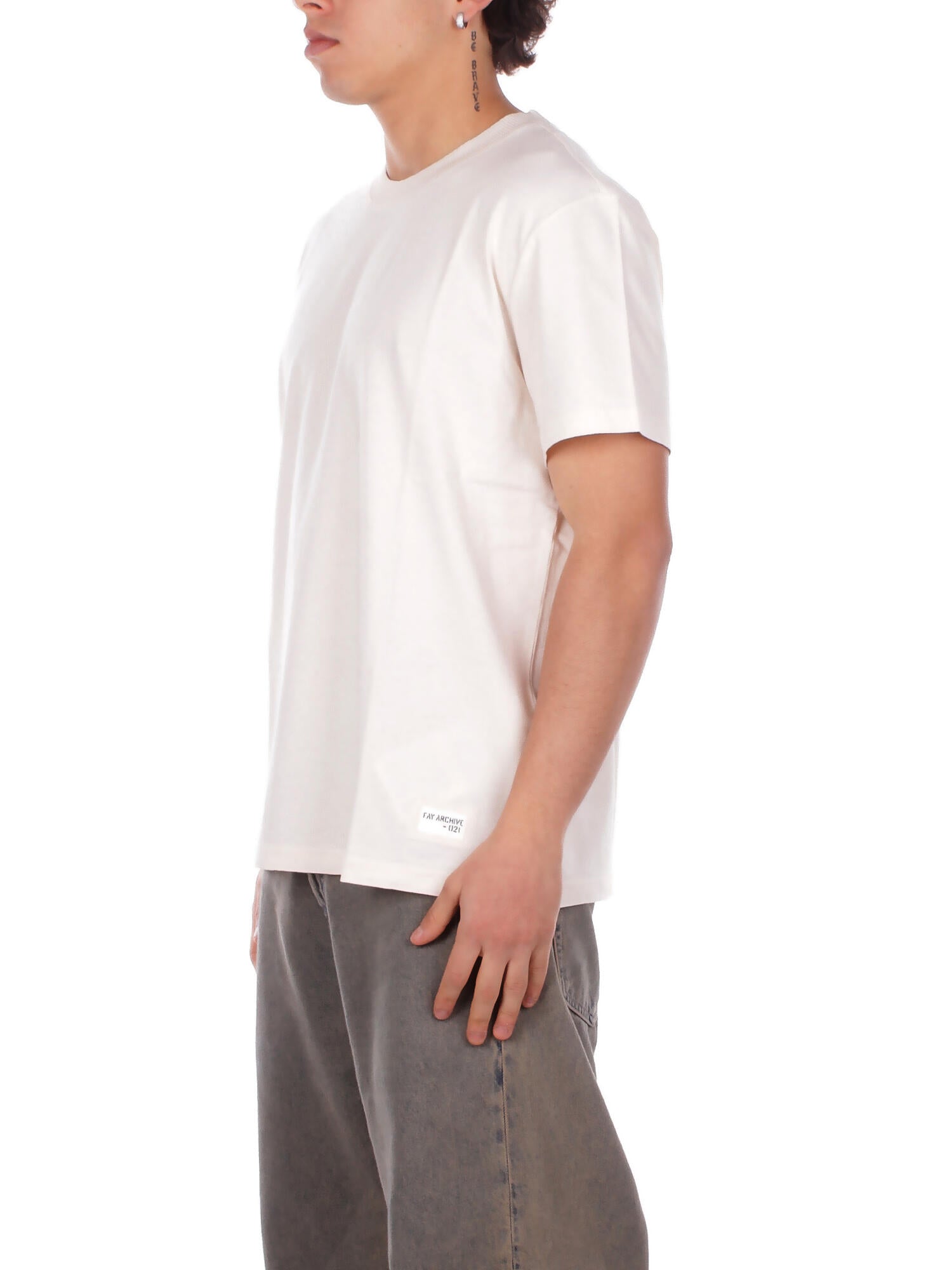 FAY Uomo T-shirt MPMB352119 TZGDB003 T-shirt archive Panna