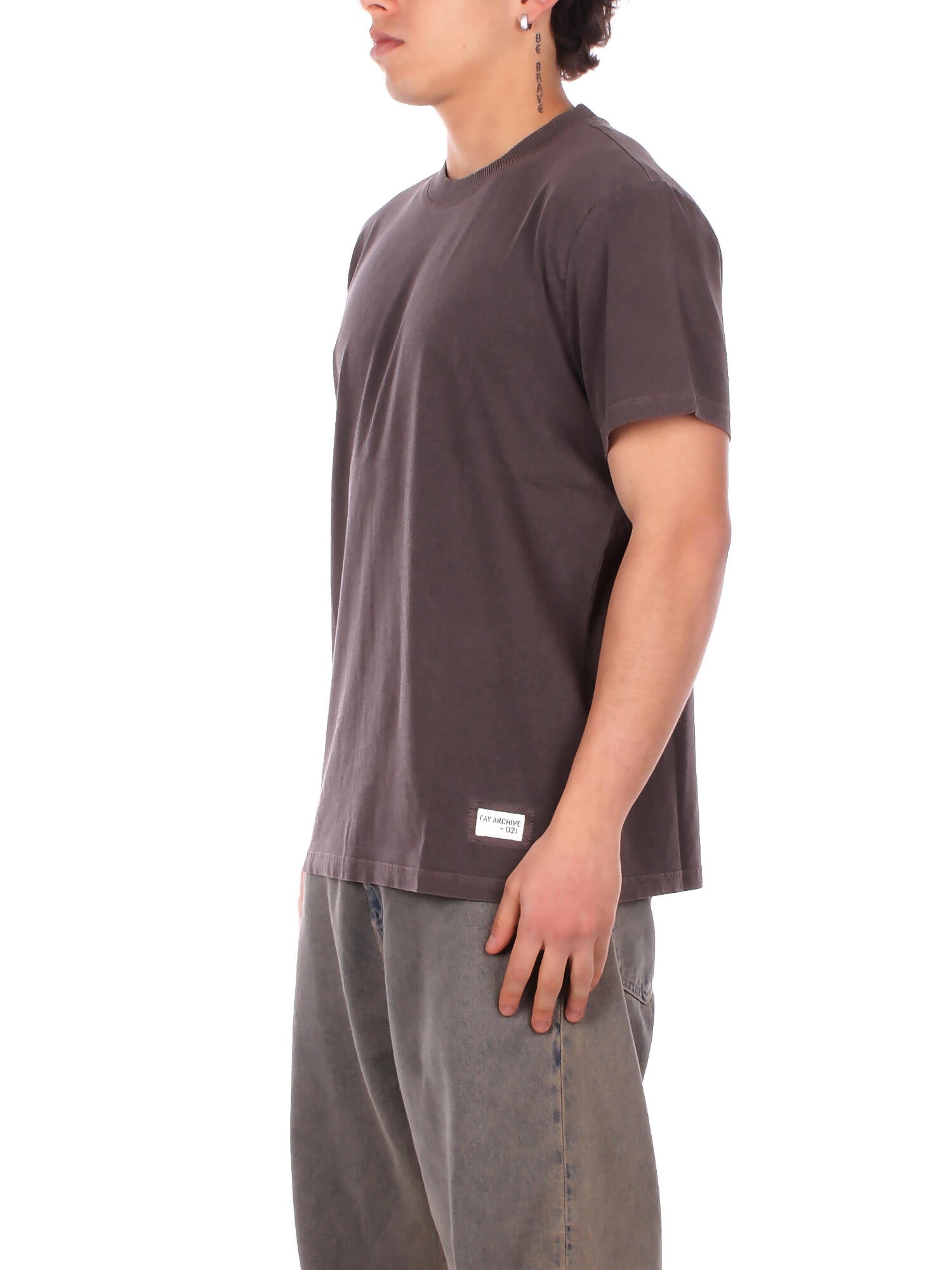FAY Uomo T-shirt MPMB352119 TZGDS600 T-shirt archive Marrone chiaro