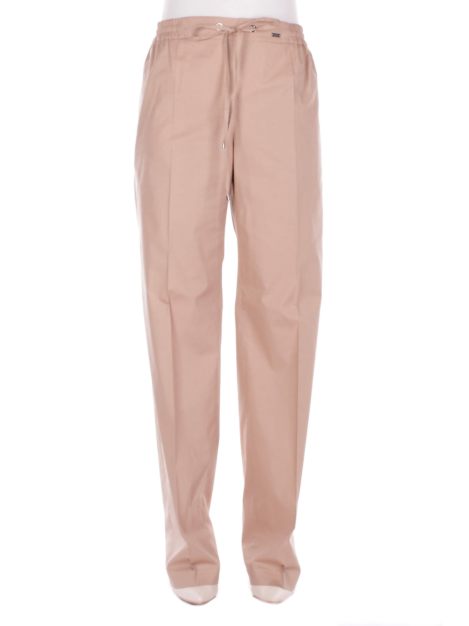 FAY Donna Pantalone NTW8152487 SZDHC603 Easy pant con coulisse placche Beige scuro