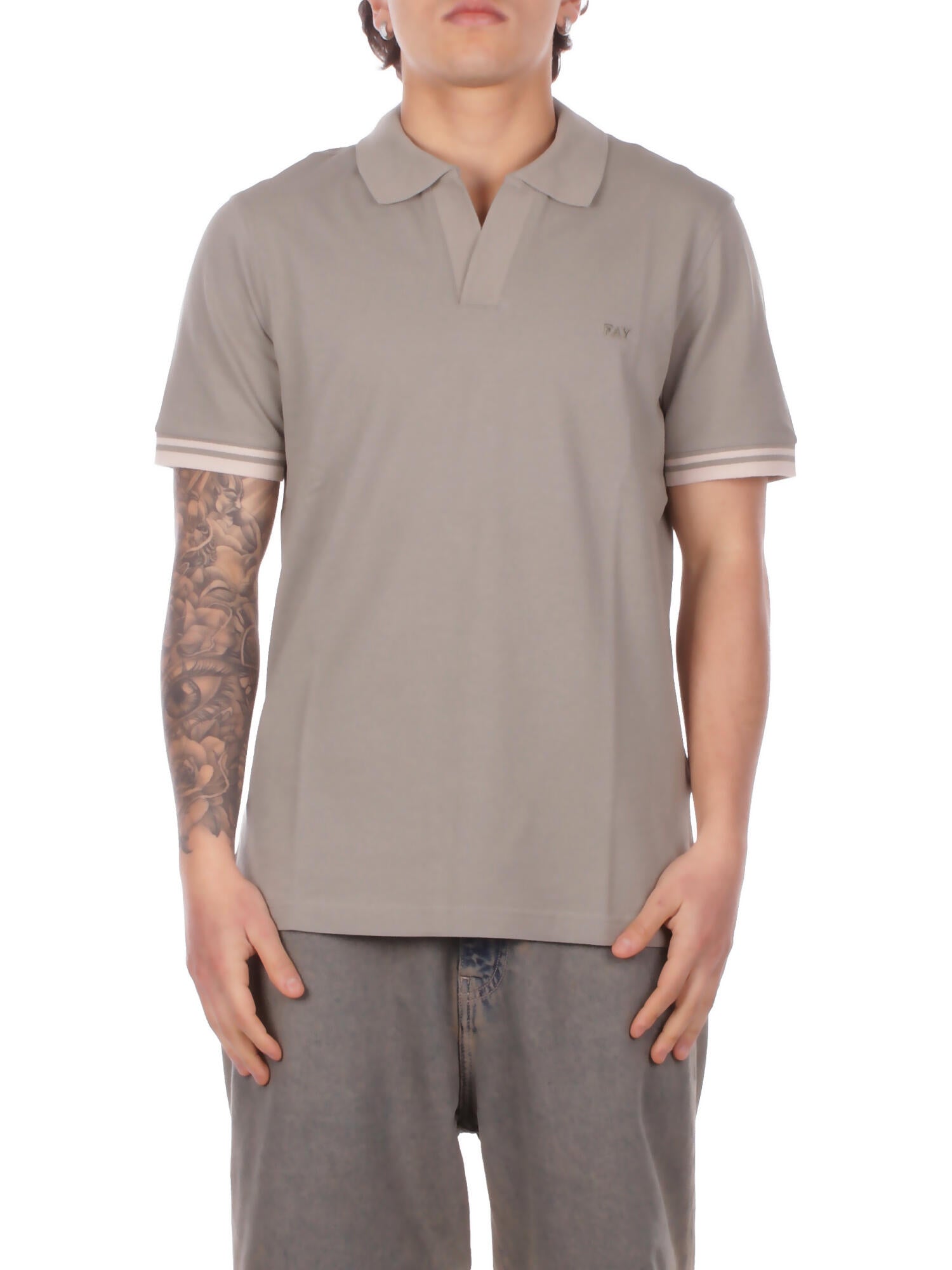 FAY Uomo Polo NPMB252141 STDWV618 Polo senza bot piquet str Tortora