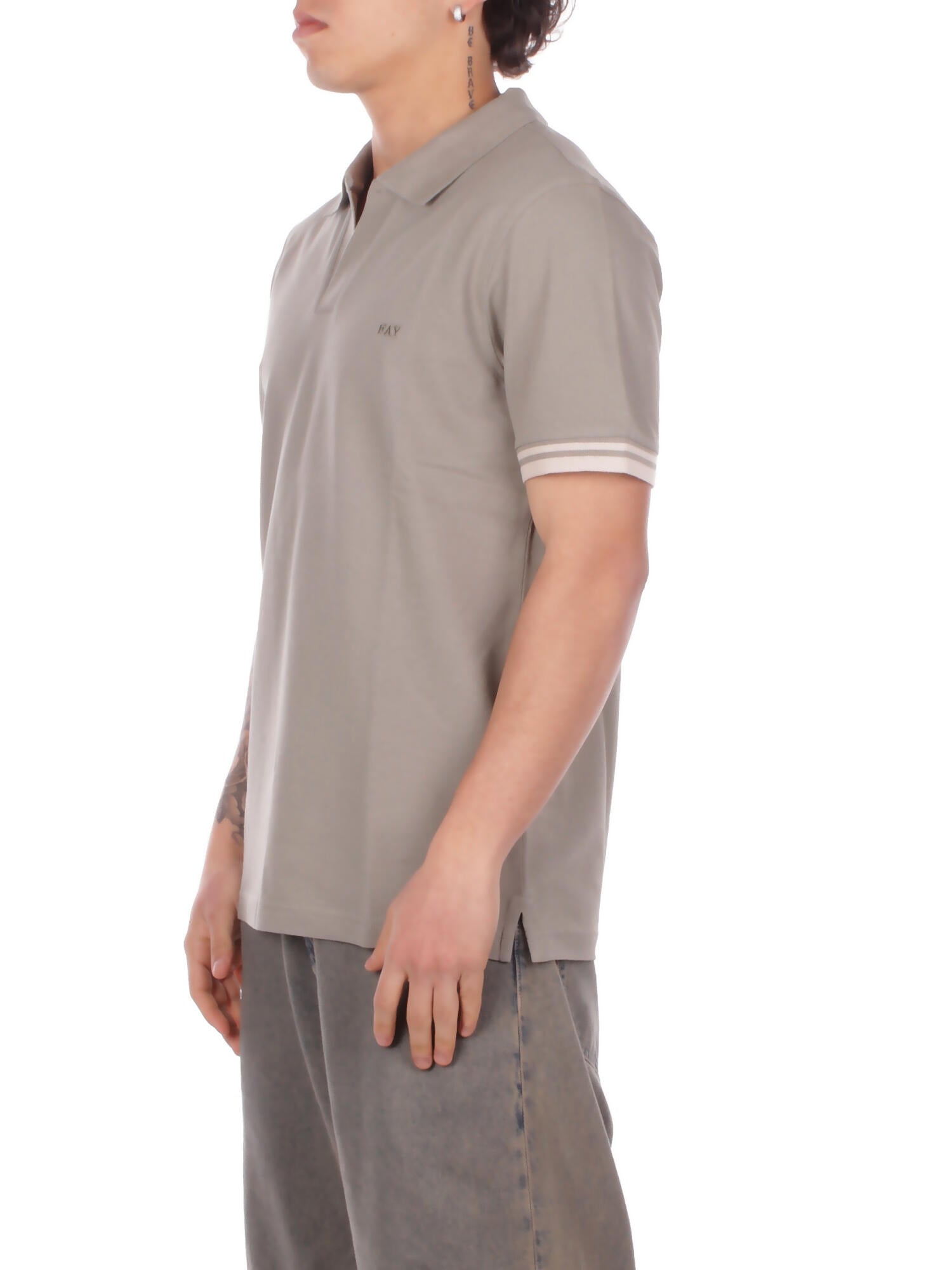 FAY Uomo Polo NPMB252141 STDWV618 Polo senza bot piquet str Tortora
