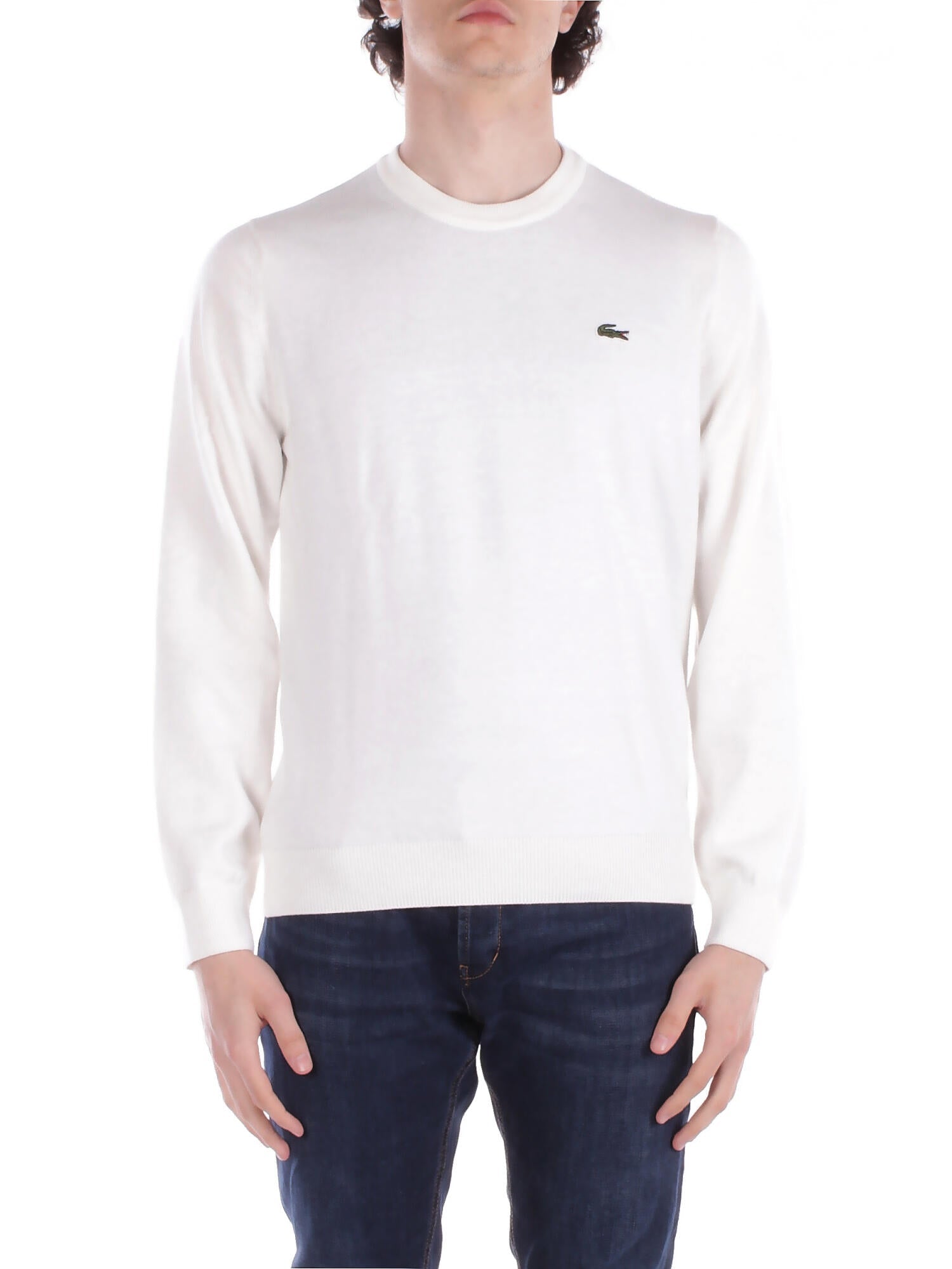 LACOSTE Uomo Maglia AH0128 70V Pullover Farina