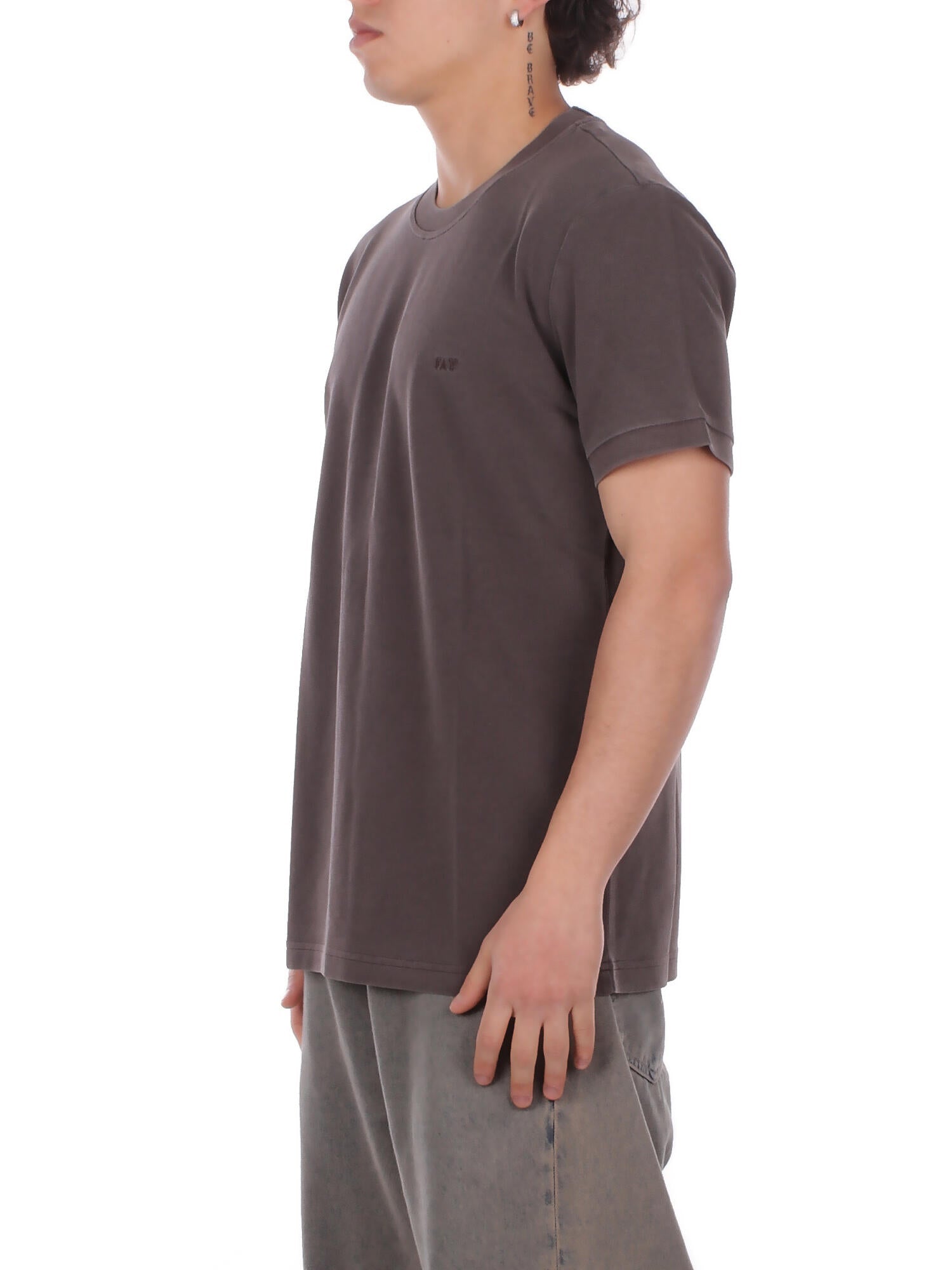 FAY Uomo T-shirt NPMB352136 TZEFS602 T-shirt fay piquet tinto frost Marrone scuro