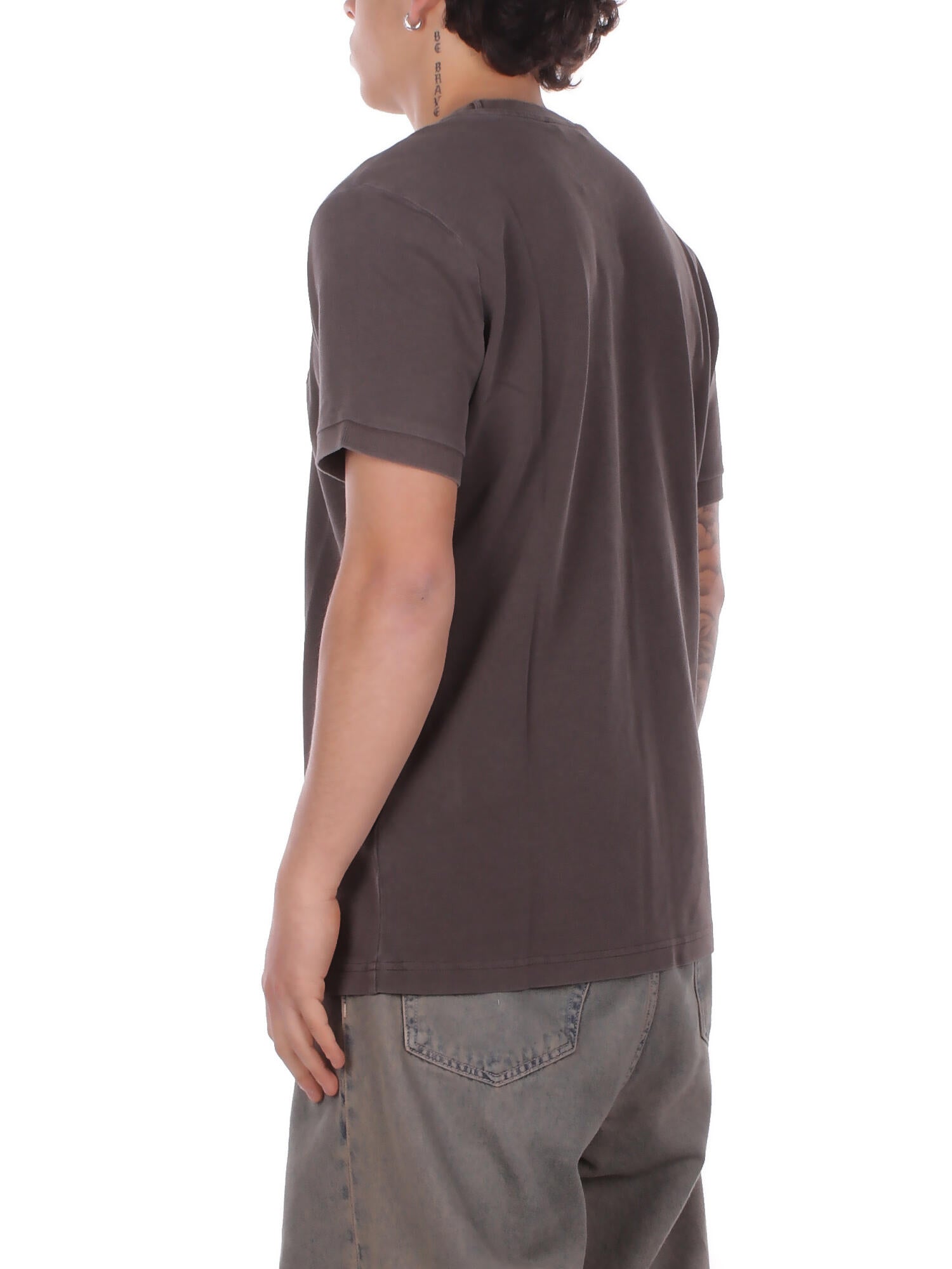 FAY Uomo T-shirt NPMB352136 TZEFS602 T-shirt fay piquet tinto frost Marrone scuro