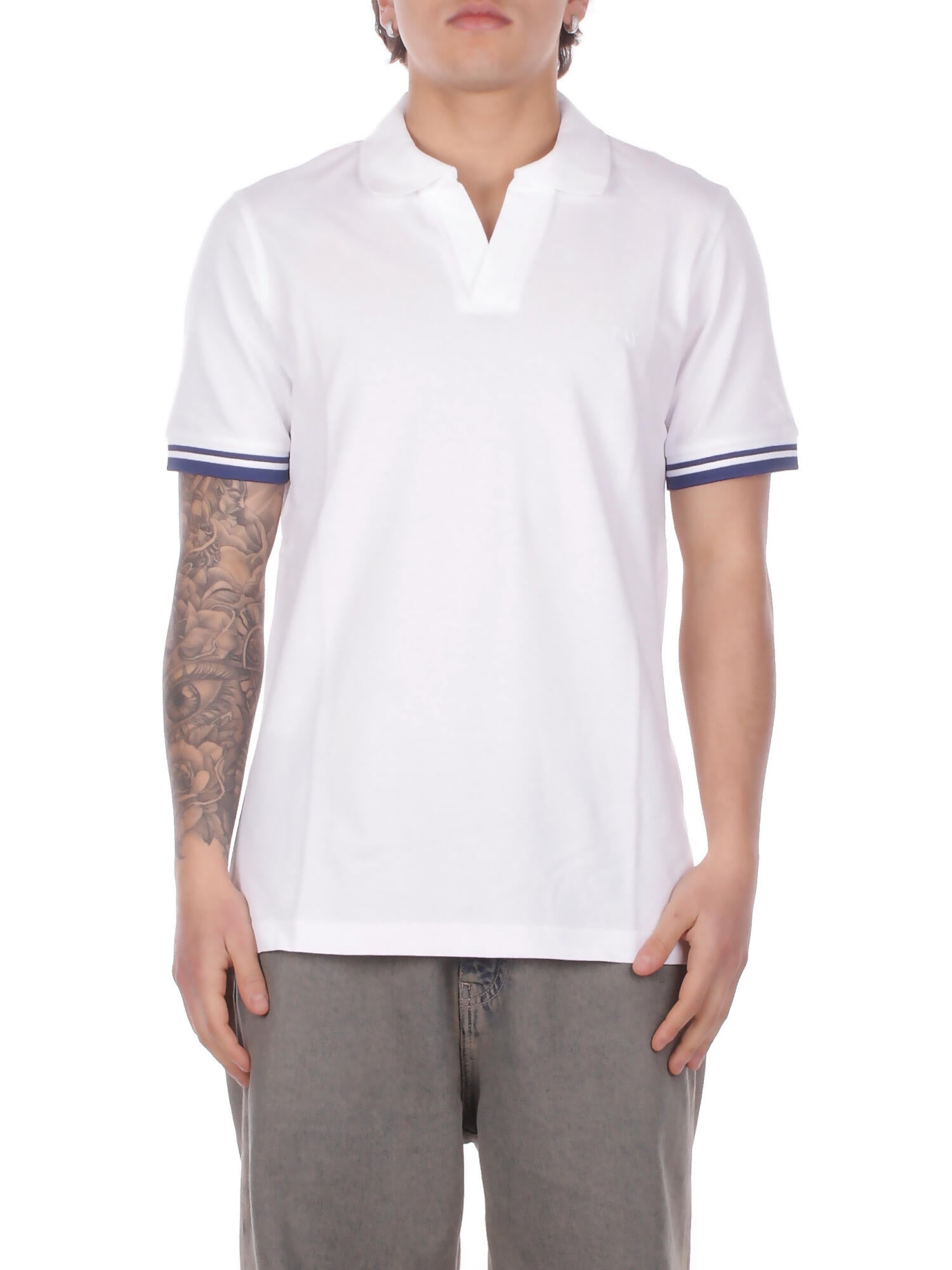 FAY Uomo Polo NPMB252141 STDWB001 Polo senza bot piquet str Bianco