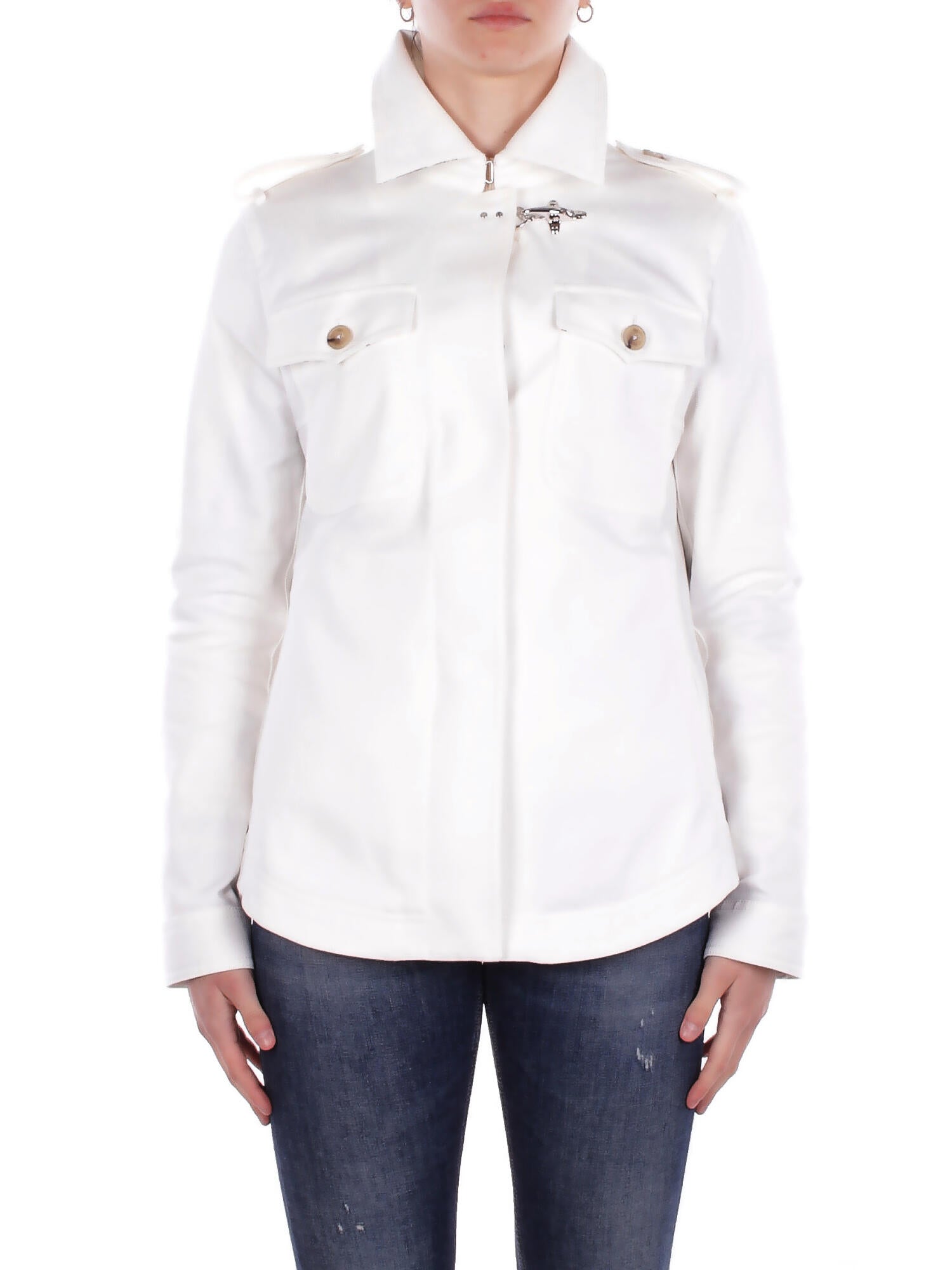 FAY Donna Giacca NAW0452317 SYCZB004 Shirt jkt con gancio Neve