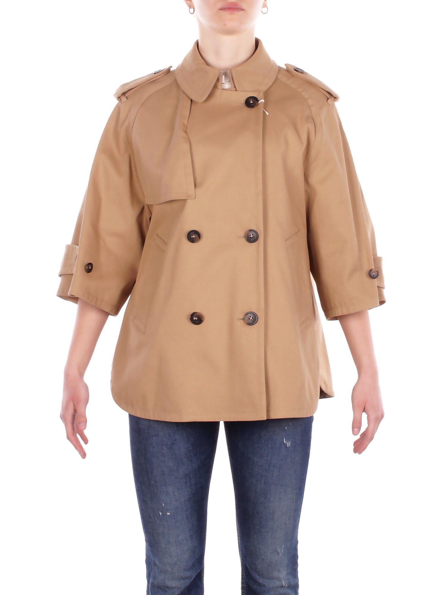 FAY Donna Giubbotto NAW1352331 SYCZC813 Caban trench mc + ricamo Cammello