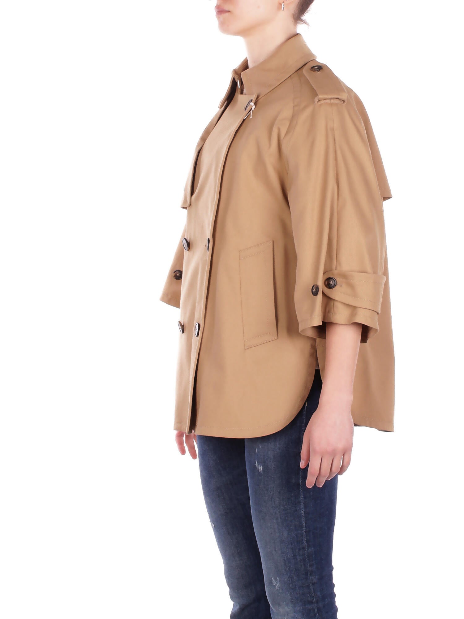FAY Donna Giubbotto NAW1352331 SYCZC813 Caban trench mc + ricamo Cammello