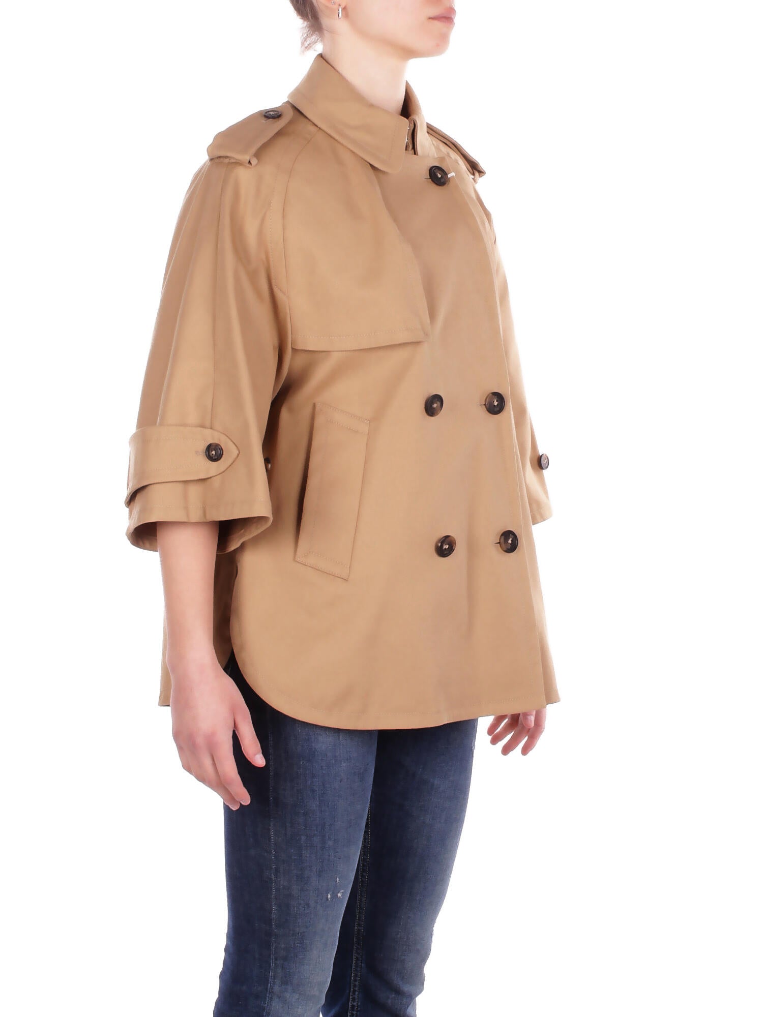 FAY Donna Giubbotto NAW1352331 SYCZC813 Caban trench mc + ricamo Cammello