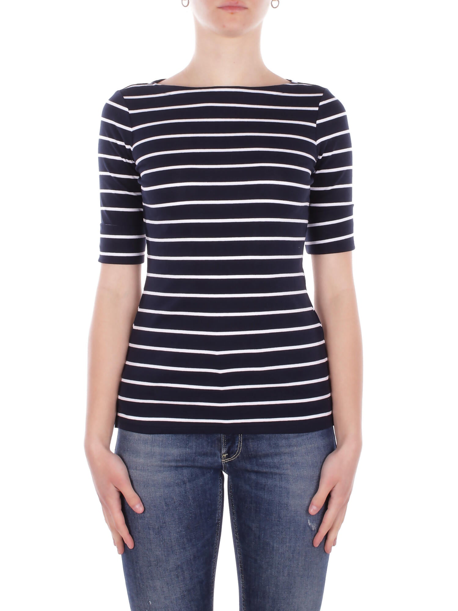 RALPH LAUREN Donna Maglia 200701085 002 Judy elbow sleeve knit Navy white