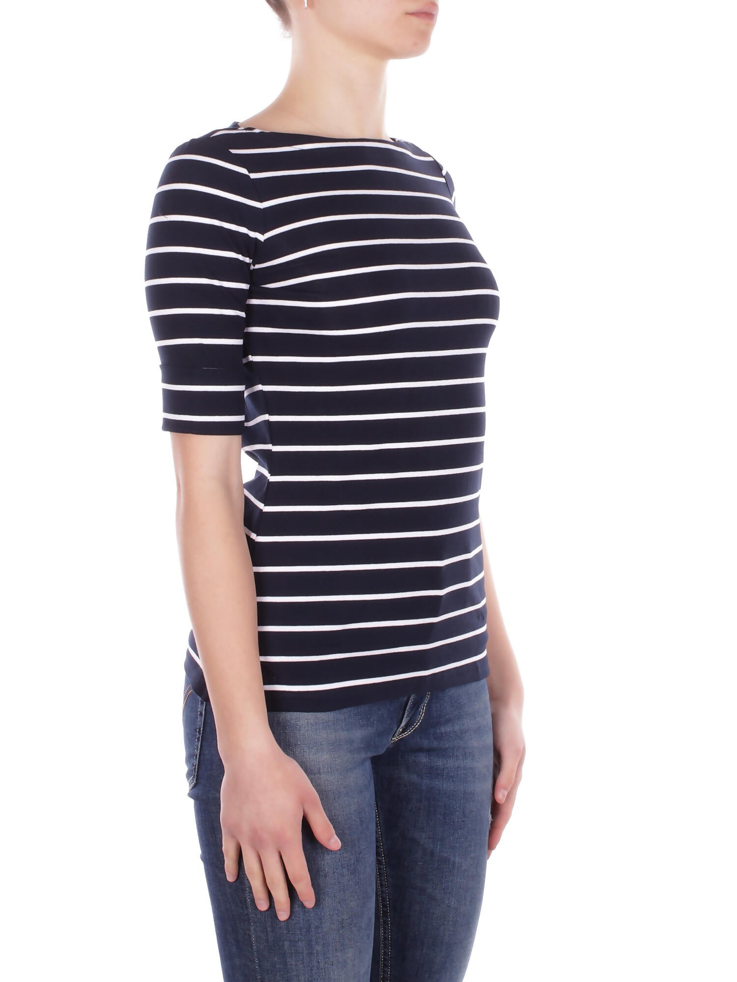 RALPH LAUREN Donna Maglia 200701085 002 Judy elbow sleeve knit Navy white
