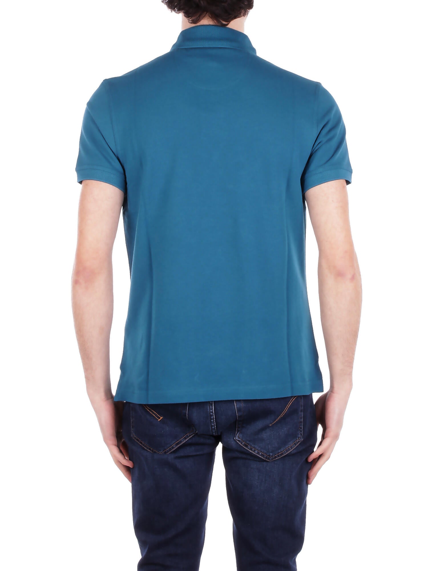 BARBOUR Uomo Polo MML0012 AQ72 Tartan pique polo Petrolio