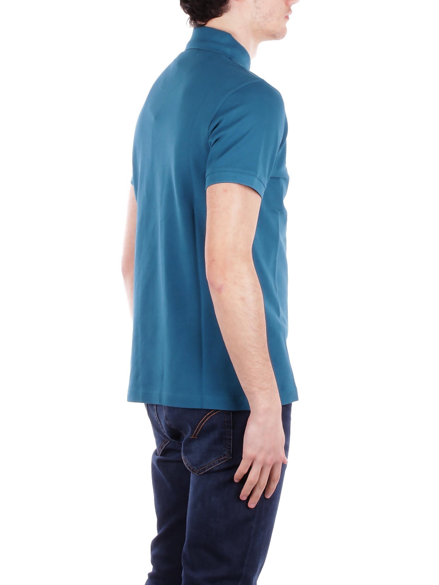 BARBOUR Uomo Polo MML0012 AQ72 Tartan pique polo Petrolio
