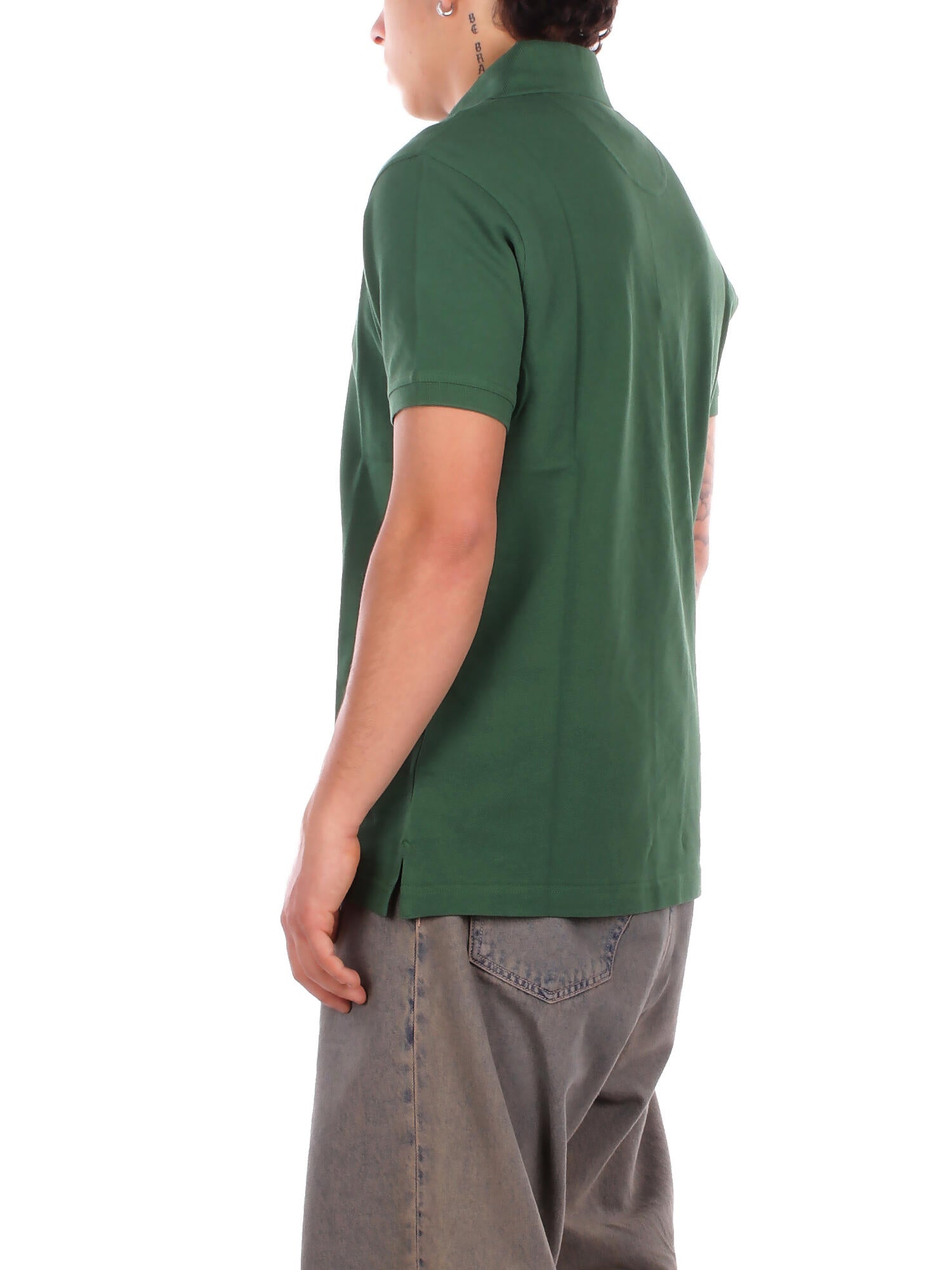 BARBOUR Uomo Polo MML0012 OL72 Tartan pique polo Racing green