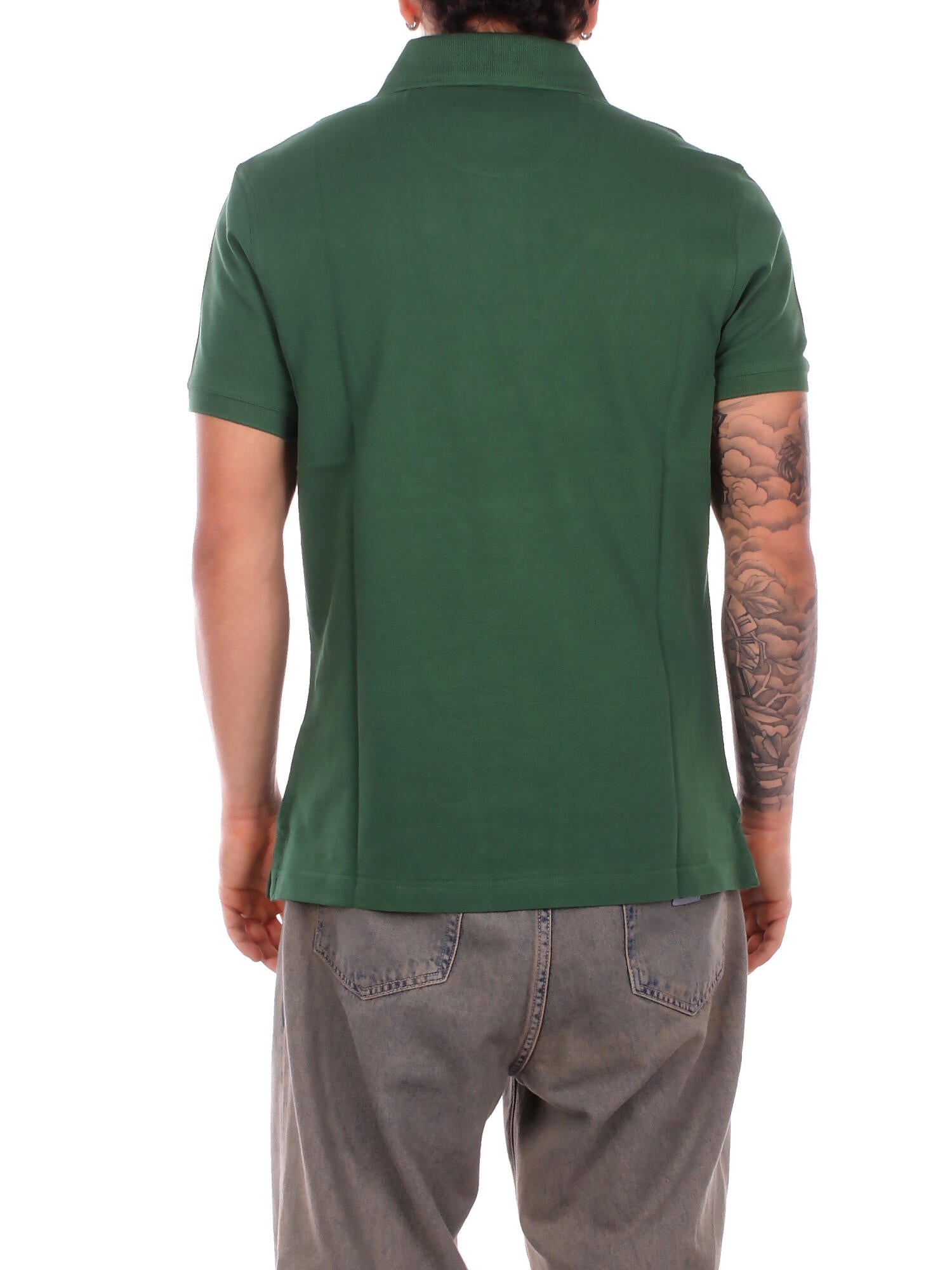 BARBOUR Uomo Polo MML0012 OL72 Tartan pique polo Racing green