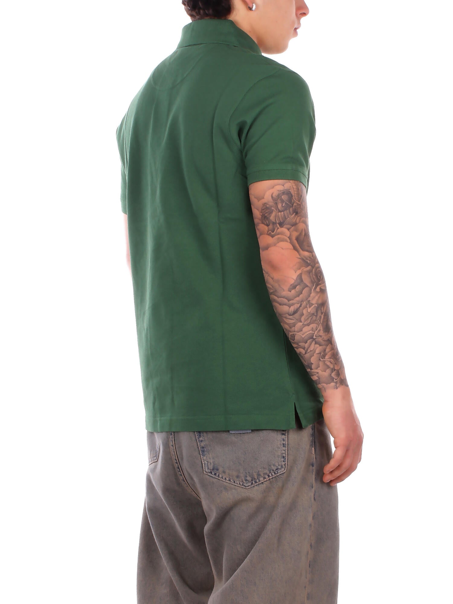 BARBOUR Uomo Polo MML0012 OL72 Tartan pique polo Racing green