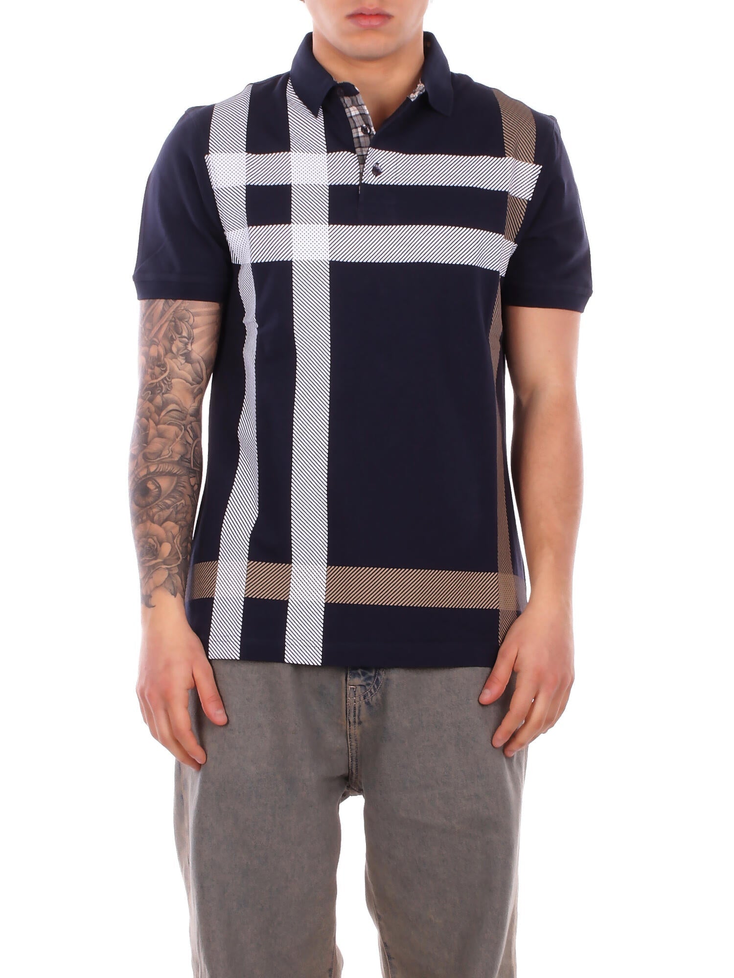 BARBOUR Uomo Polo MML1117 NY94 Blaine polo midlayers Blu verde