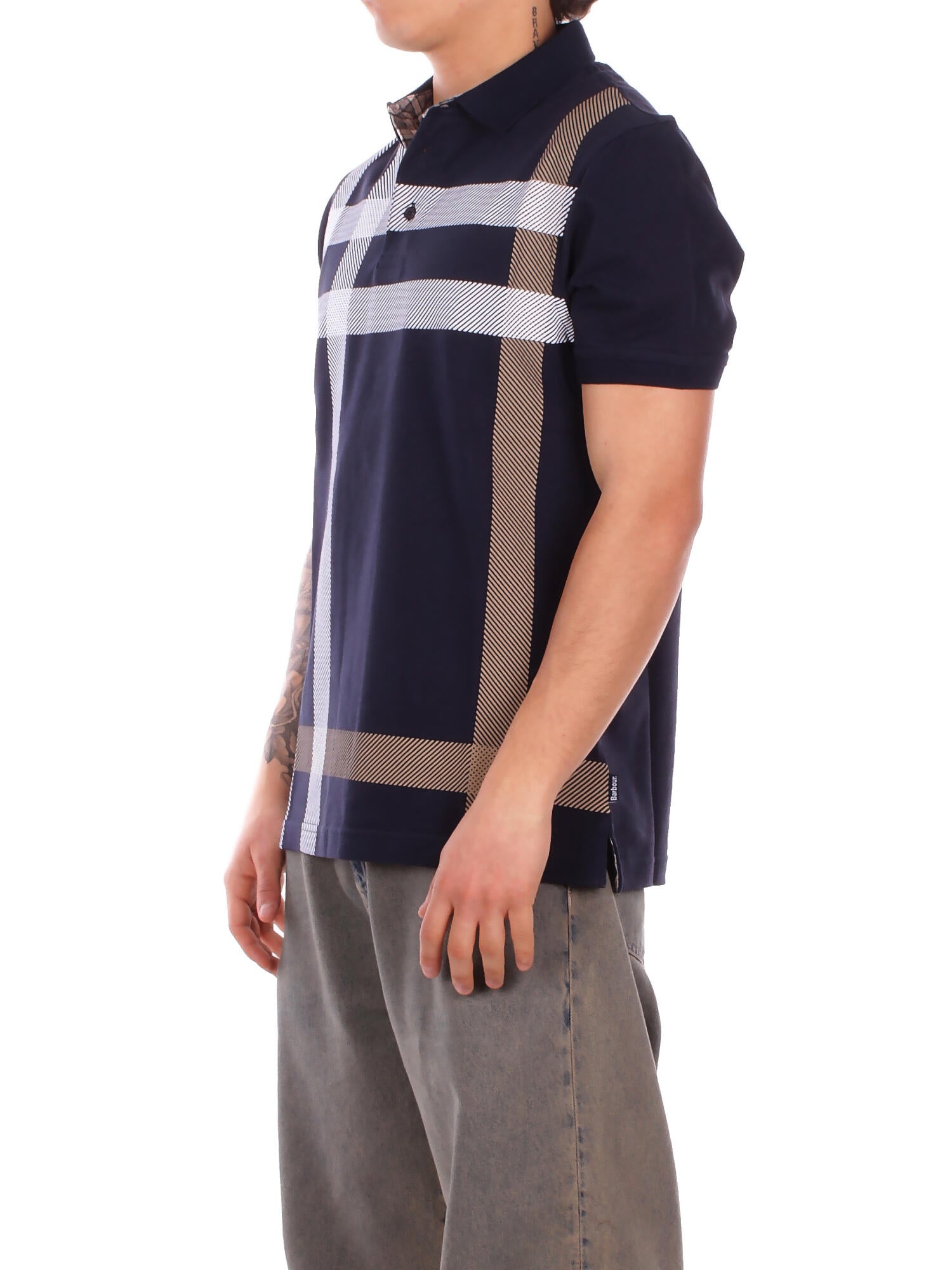 BARBOUR Uomo Polo MML1117 NY94 Blaine polo midlayers Blu verde