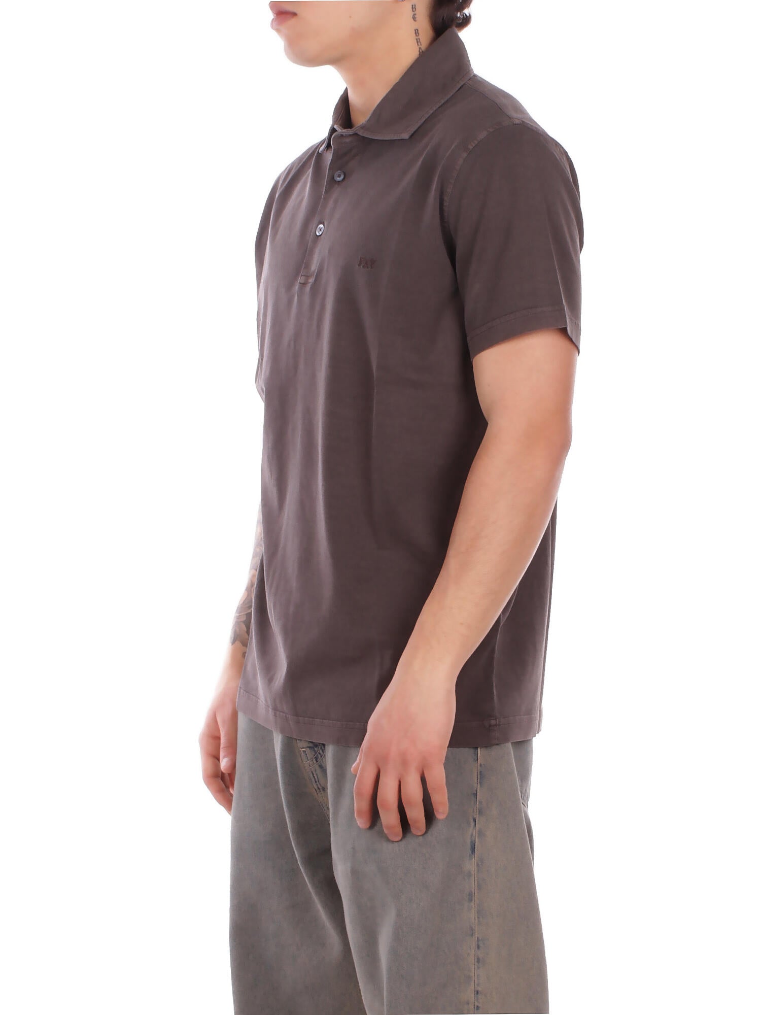 FAY Uomo Polo NPMB252143 TUY1S602 Polo fay jersey fros embroider Marrone scuro