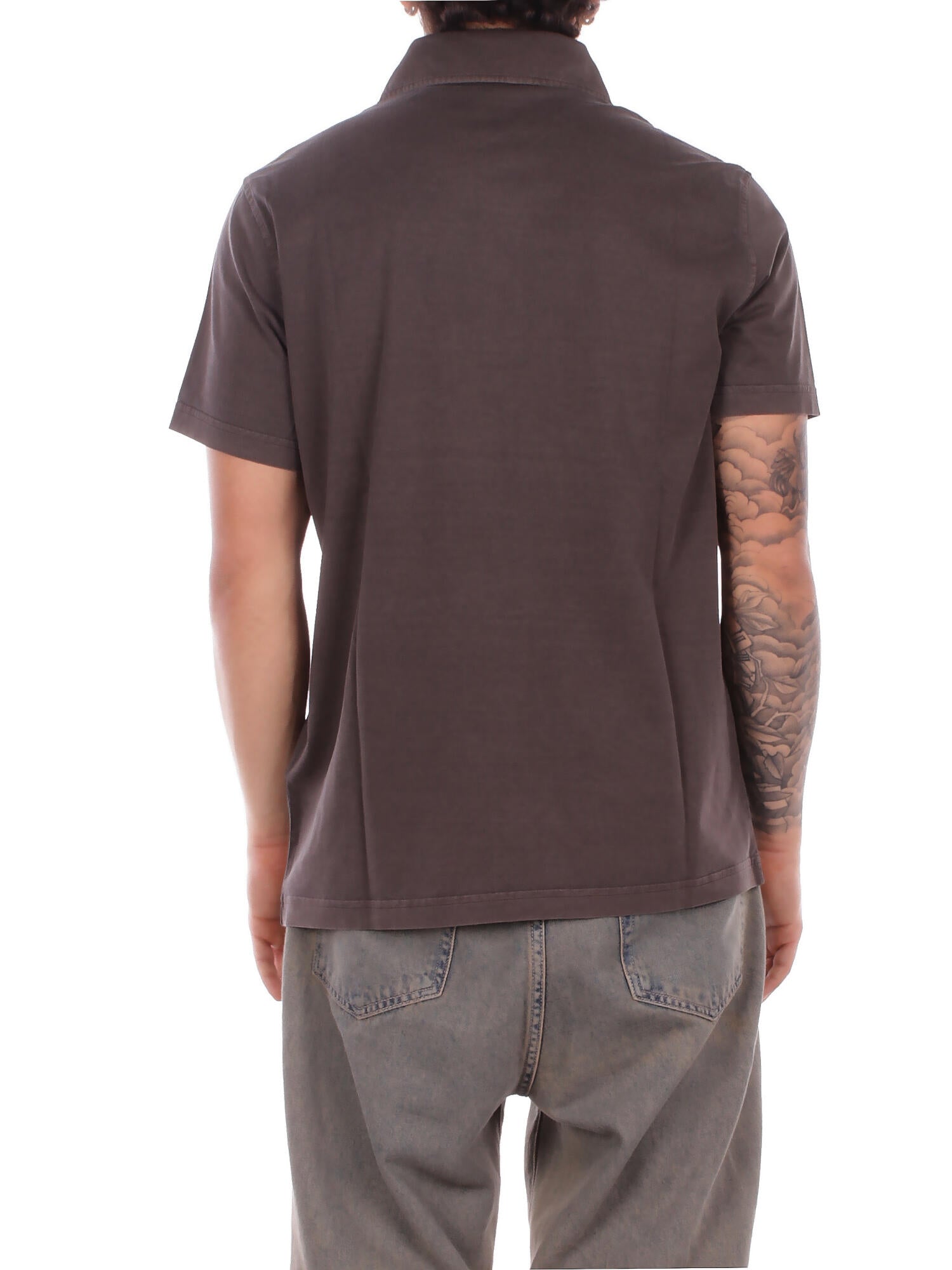 FAY Uomo Polo NPMB252143 TUY1S602 Polo fay jersey fros embroider Marrone scuro