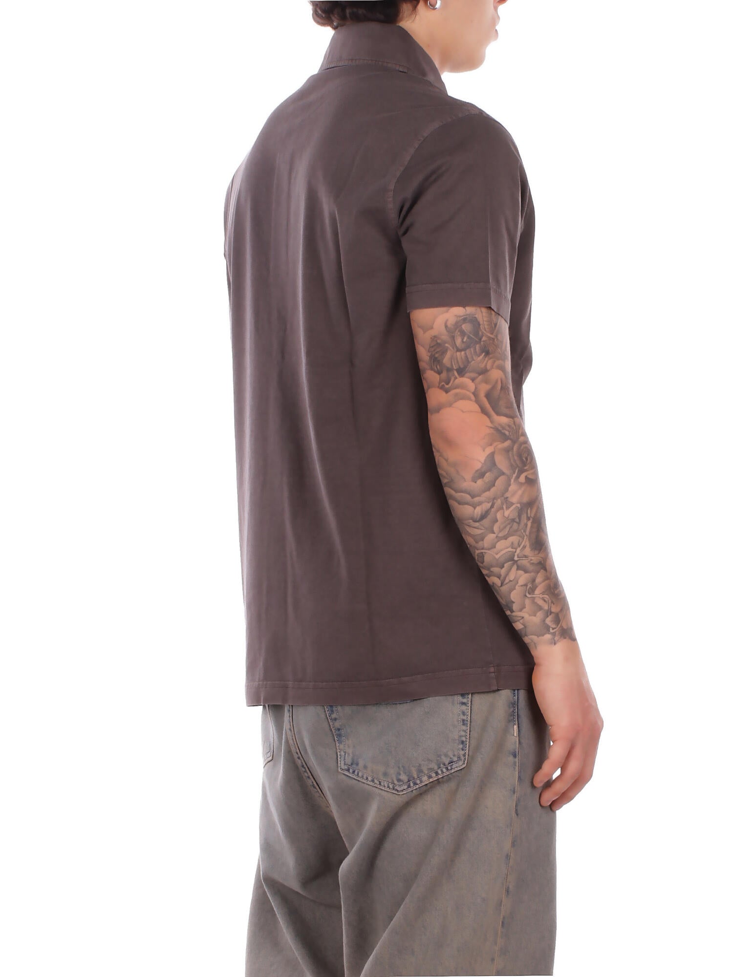 FAY Uomo Polo NPMB252143 TUY1S602 Polo fay jersey fros embroider Marrone scuro