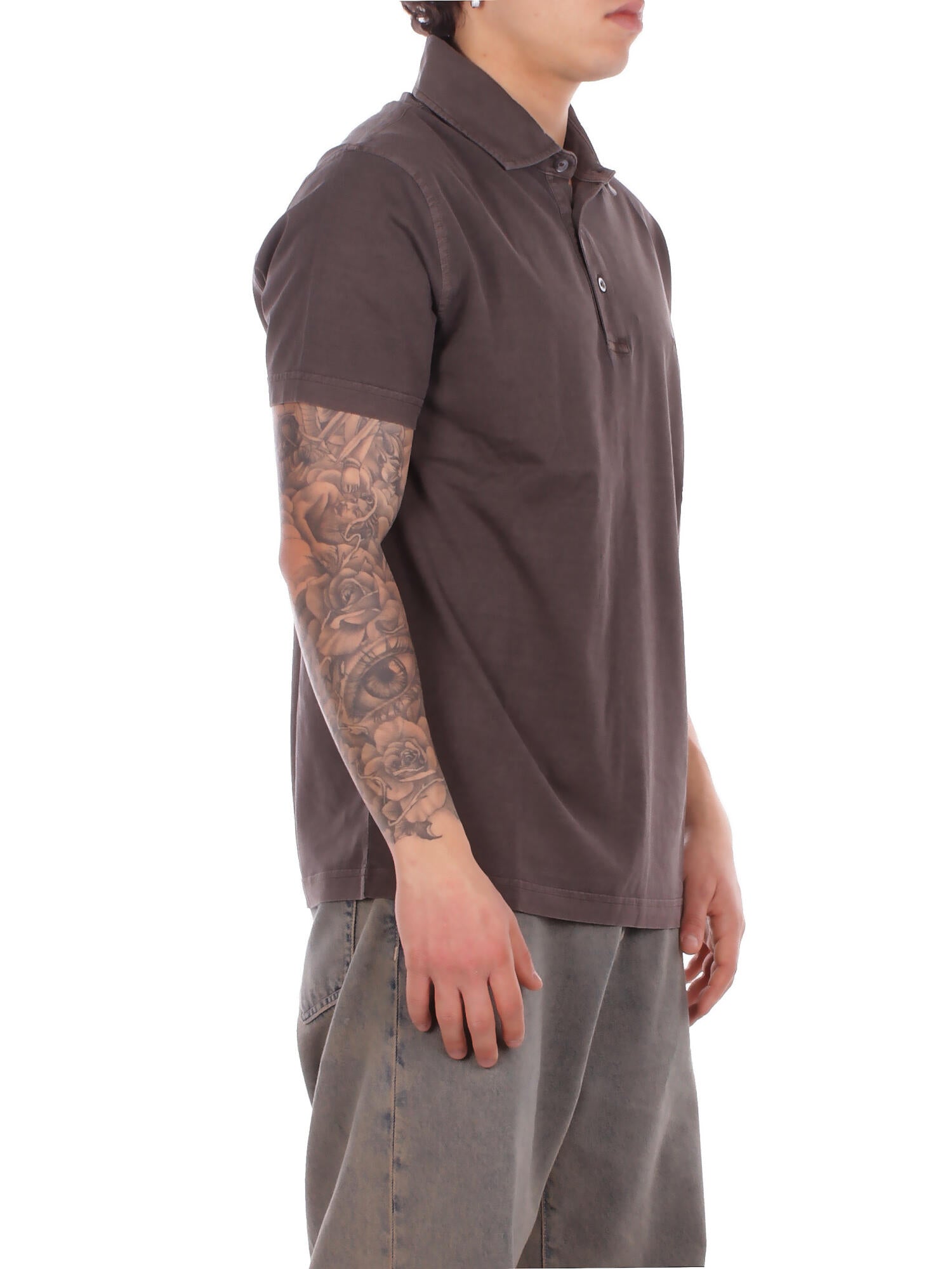 FAY Uomo Polo NPMB252143 TUY1S602 Polo fay jersey fros embroider Marrone scuro