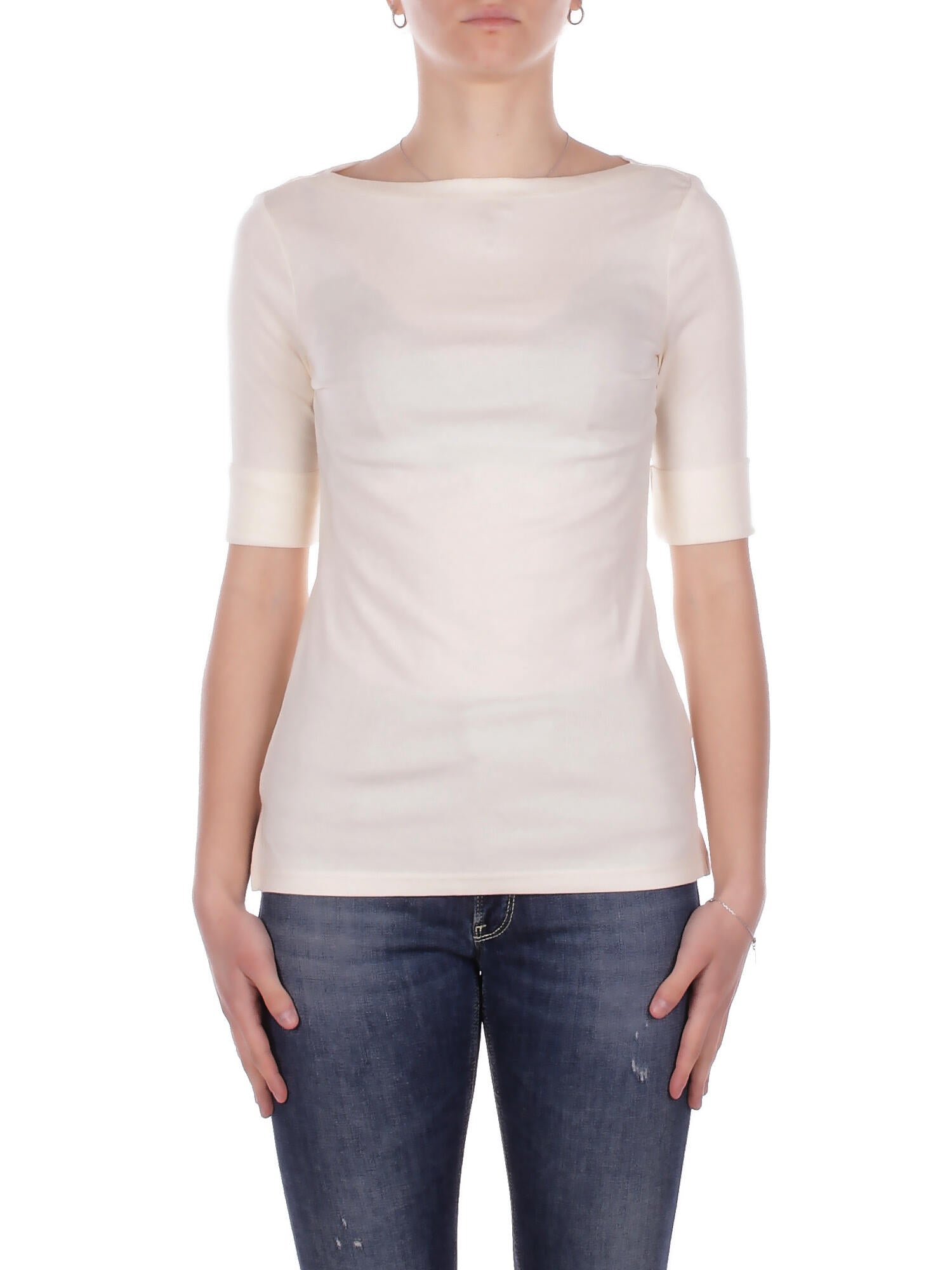 RALPH LAUREN Donna Maglia 200654963 036 Judy elbow sleeve knit Crema