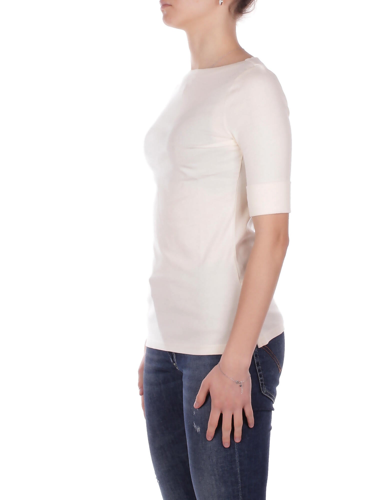 RALPH LAUREN Donna Maglia 200654963 036 Judy elbow sleeve knit Crema