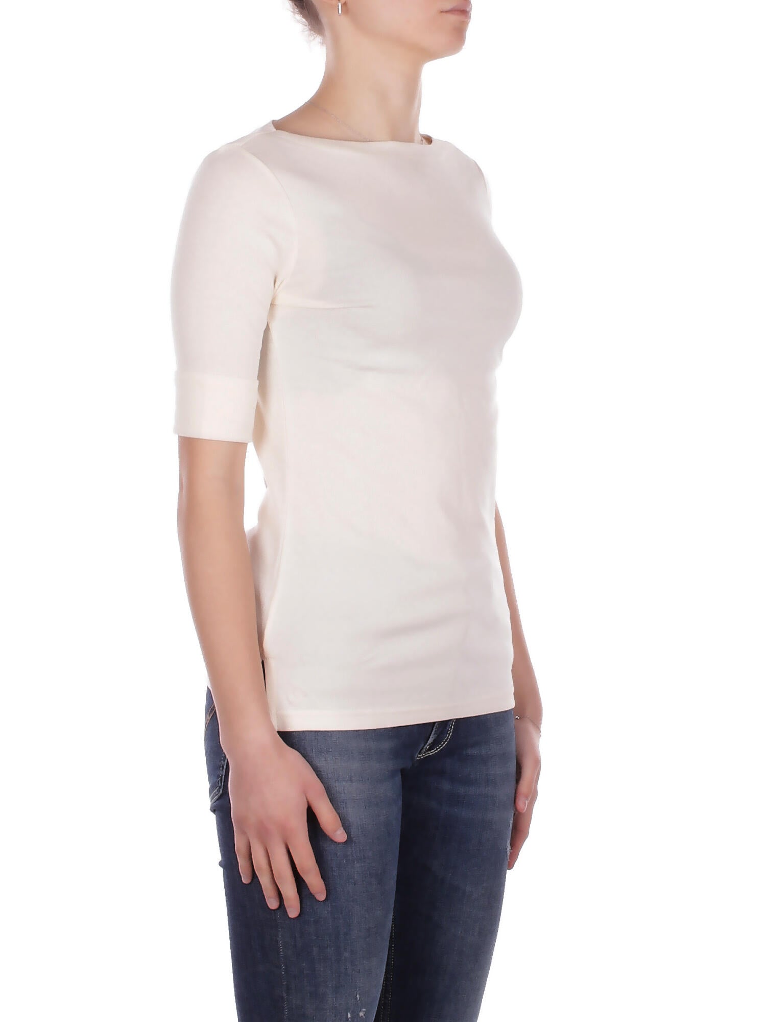 RALPH LAUREN Donna Maglia 200654963 036 Judy elbow sleeve knit Crema