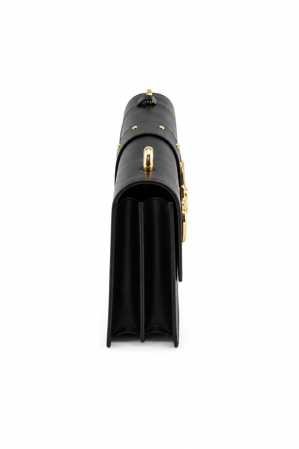 Borsa da Donna PINKO Love One Classic in Vitello Nero con Dettagli Oro