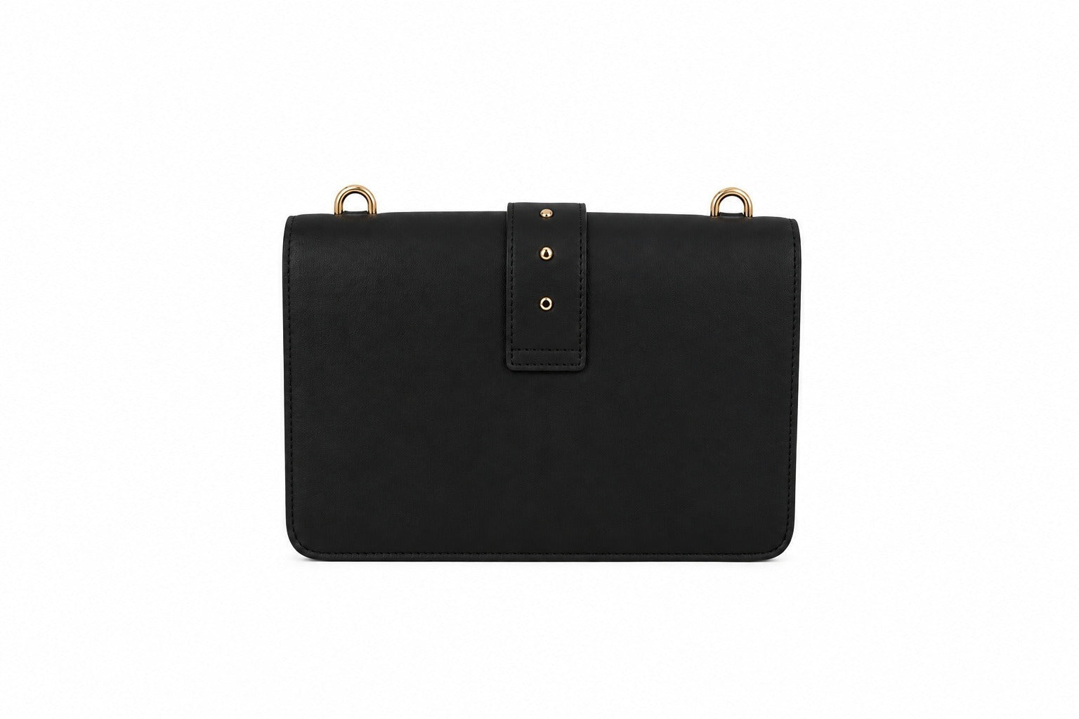 Borsa da Donna PINKO Love One Classic in Vitello Nero con Dettagli Oro