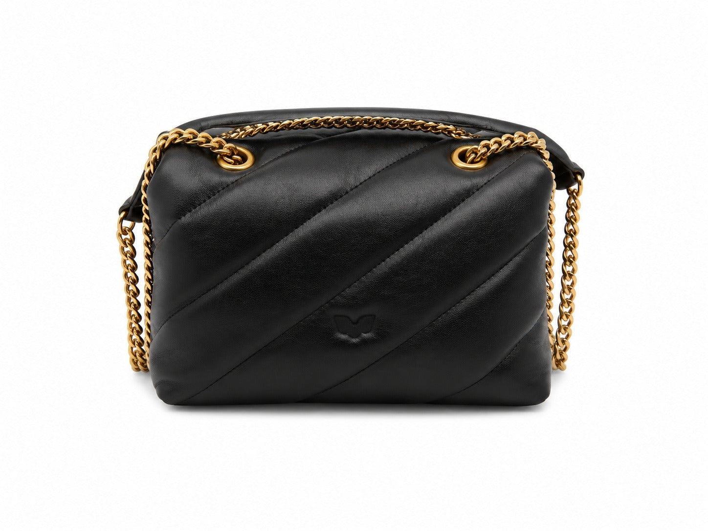 PINKO Donna Borsa Puff Mini New Buckle Sheep - Nero e Oro