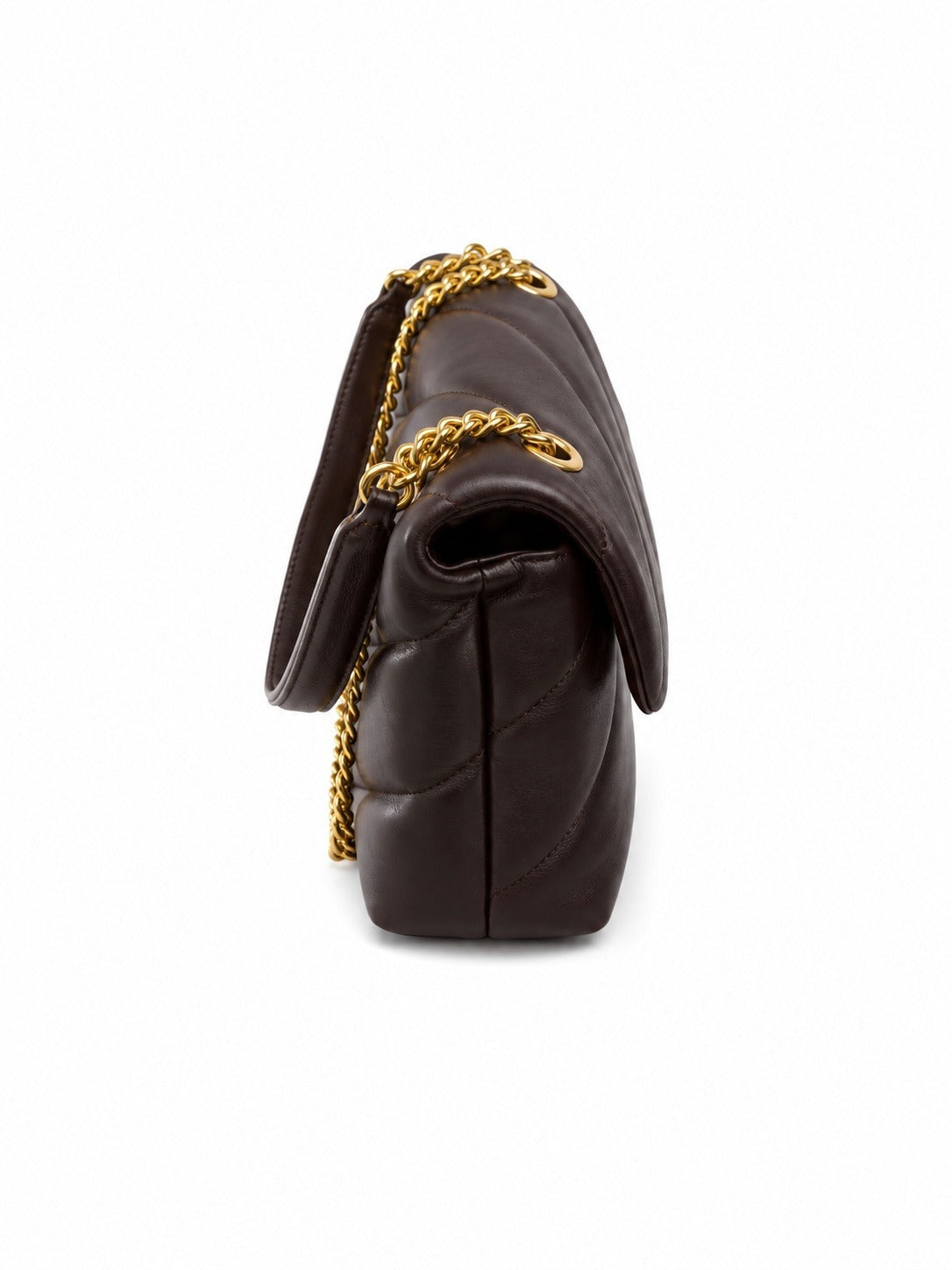PINKO Borsa da Donna - Modello Puff Mini New Buckle in Pelle di Pecora Marrone