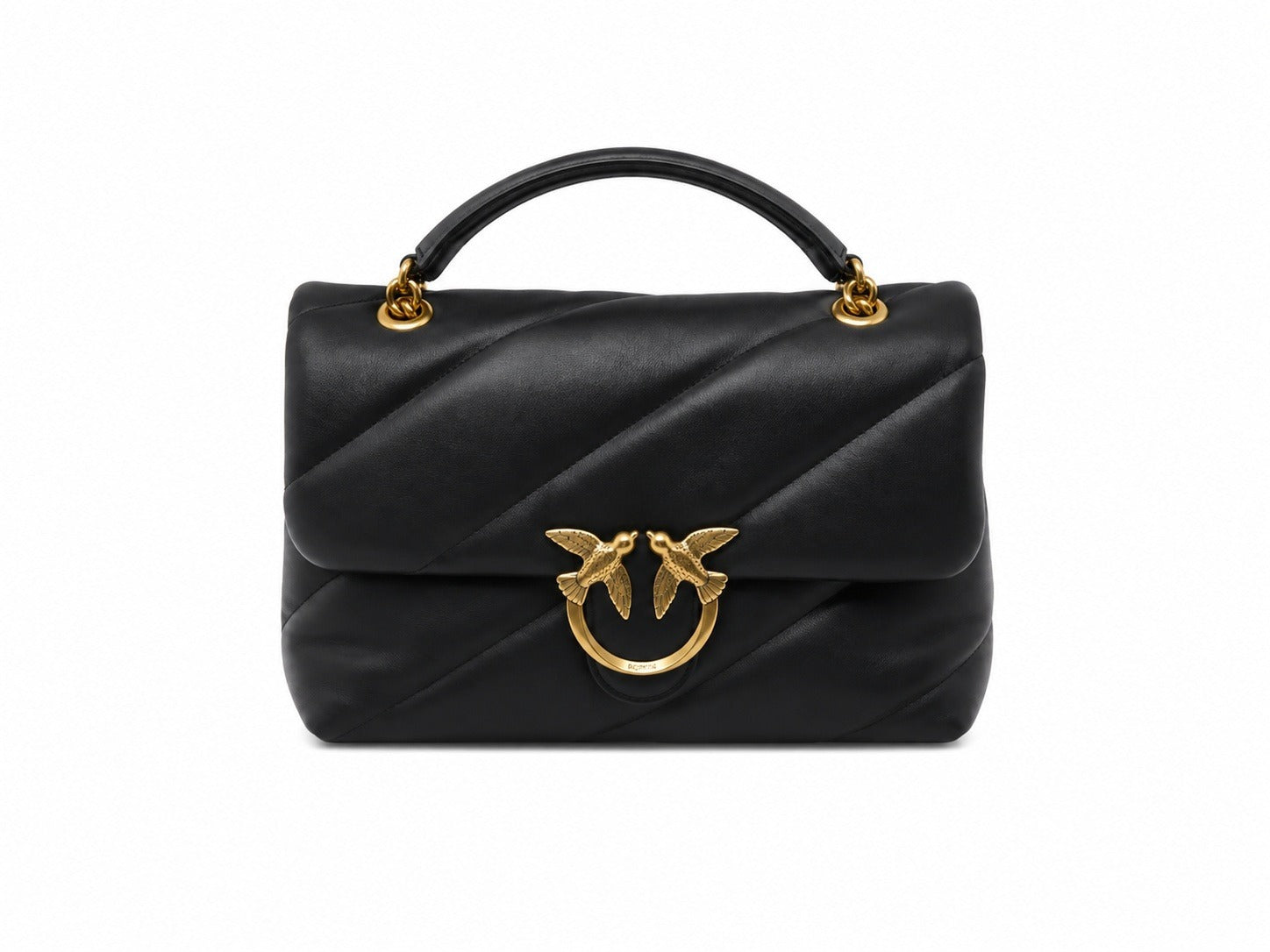 Borsa PINKO Donna Love Puff Classic Small in Nero e Oro