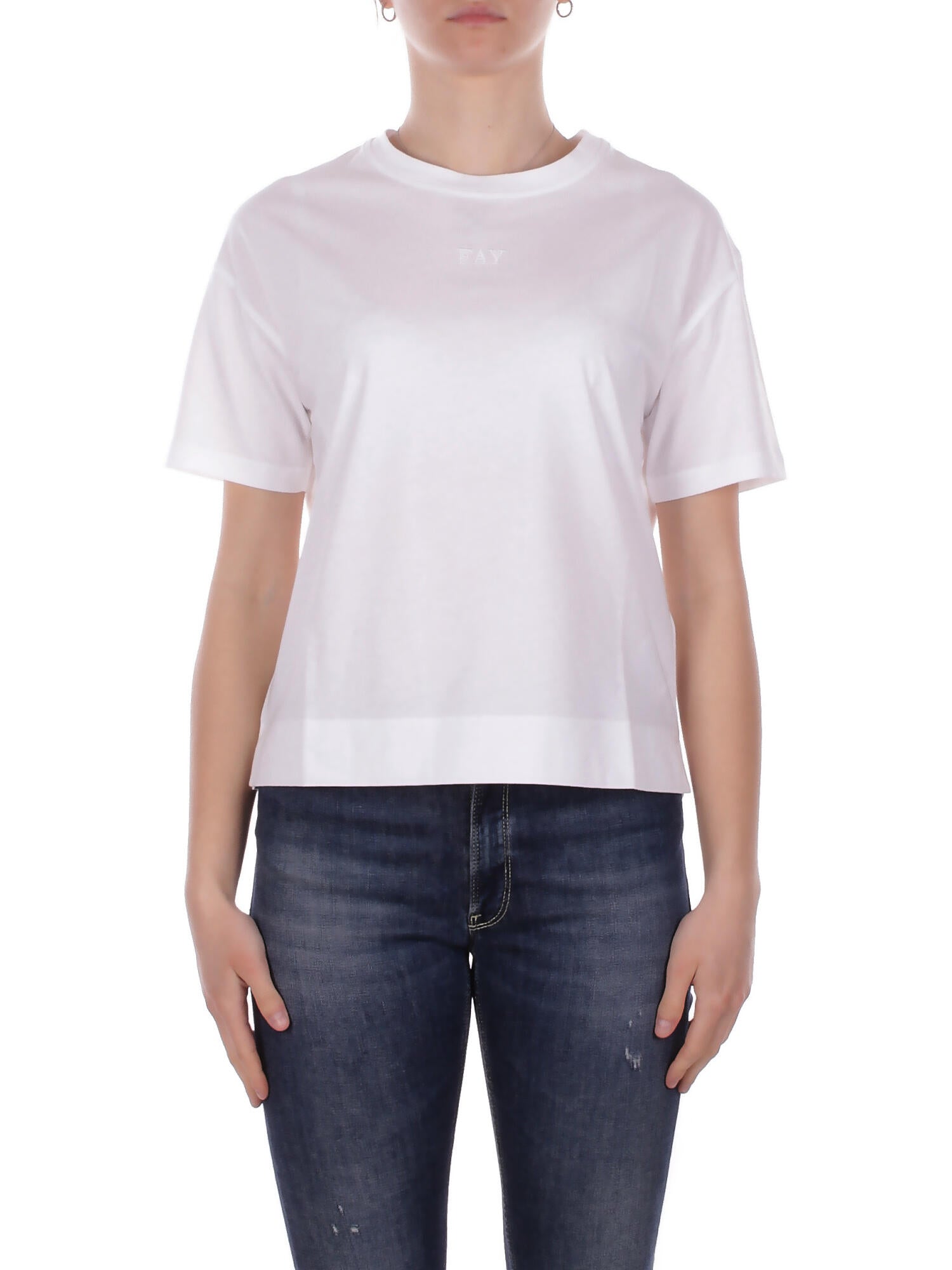 FAY Donna T-shirt NPWB2526610 ZEMB001 T-shirt m\c Bianco