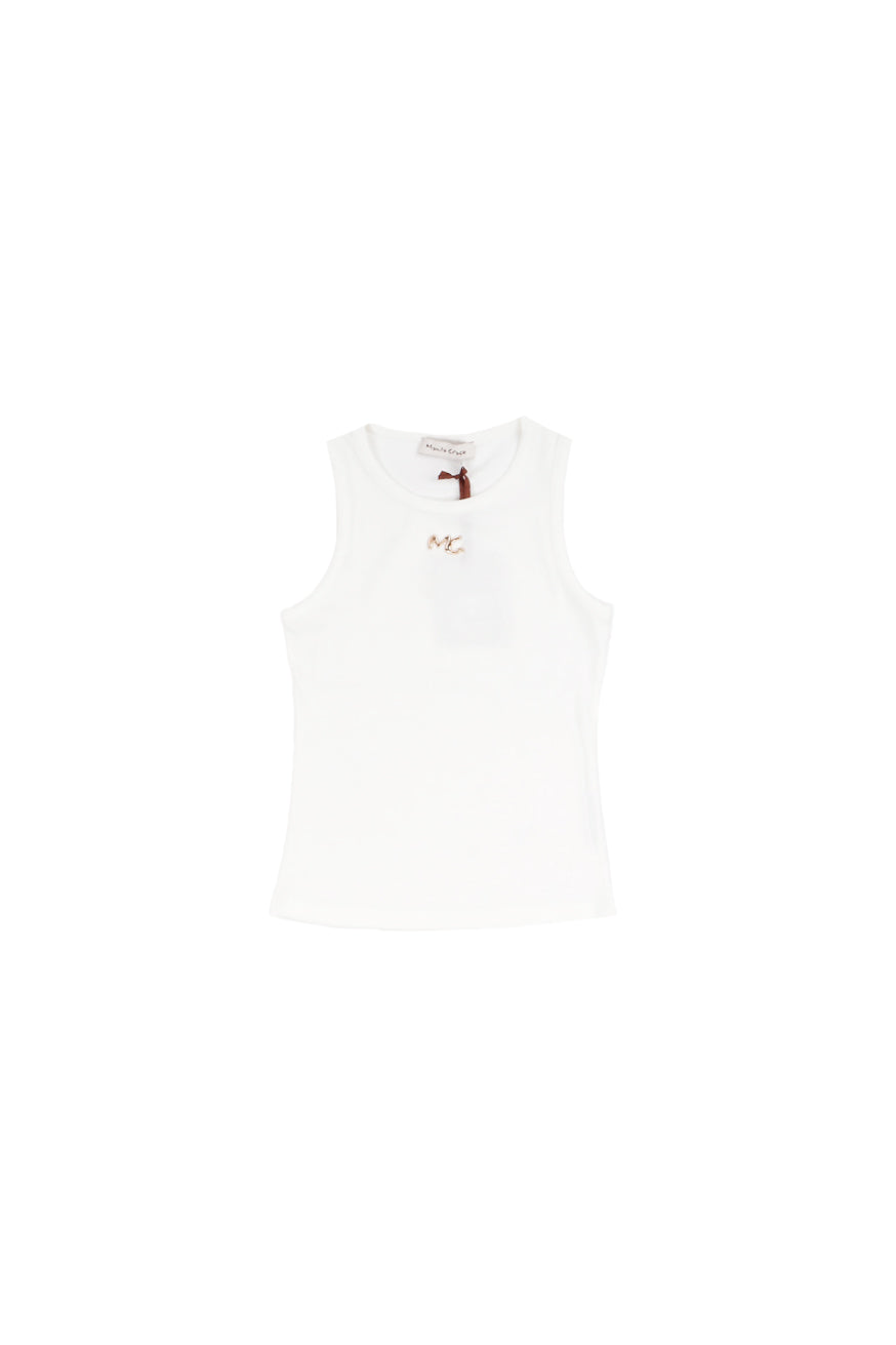 MANILA GRACE Bambina Canotta M3274YS26 MA428 Canotta Latte