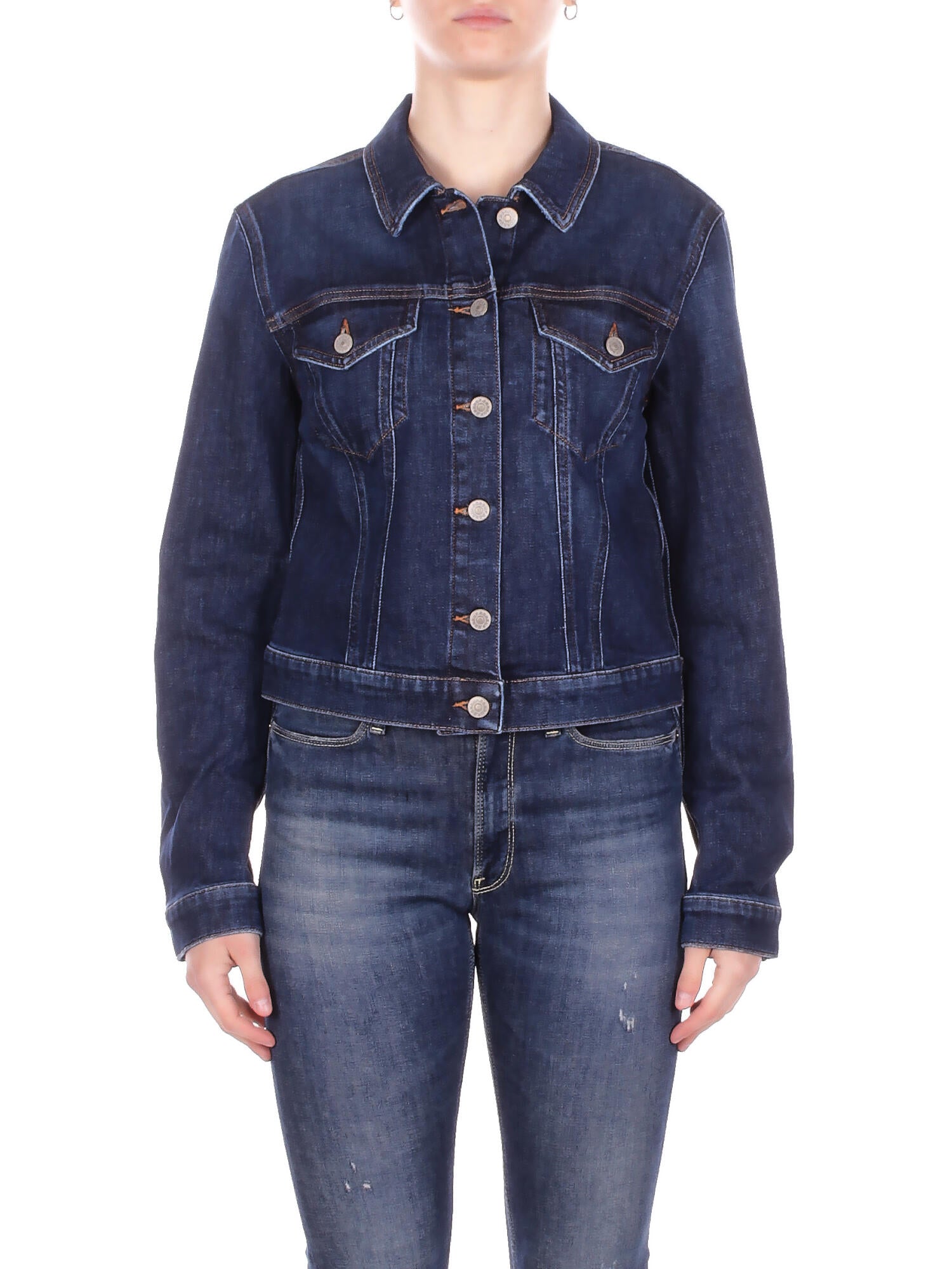 DONDUP Donna Giubbotto DJ777DSE340D 800 Giubbino slim in dnm esclusivo Denim blu