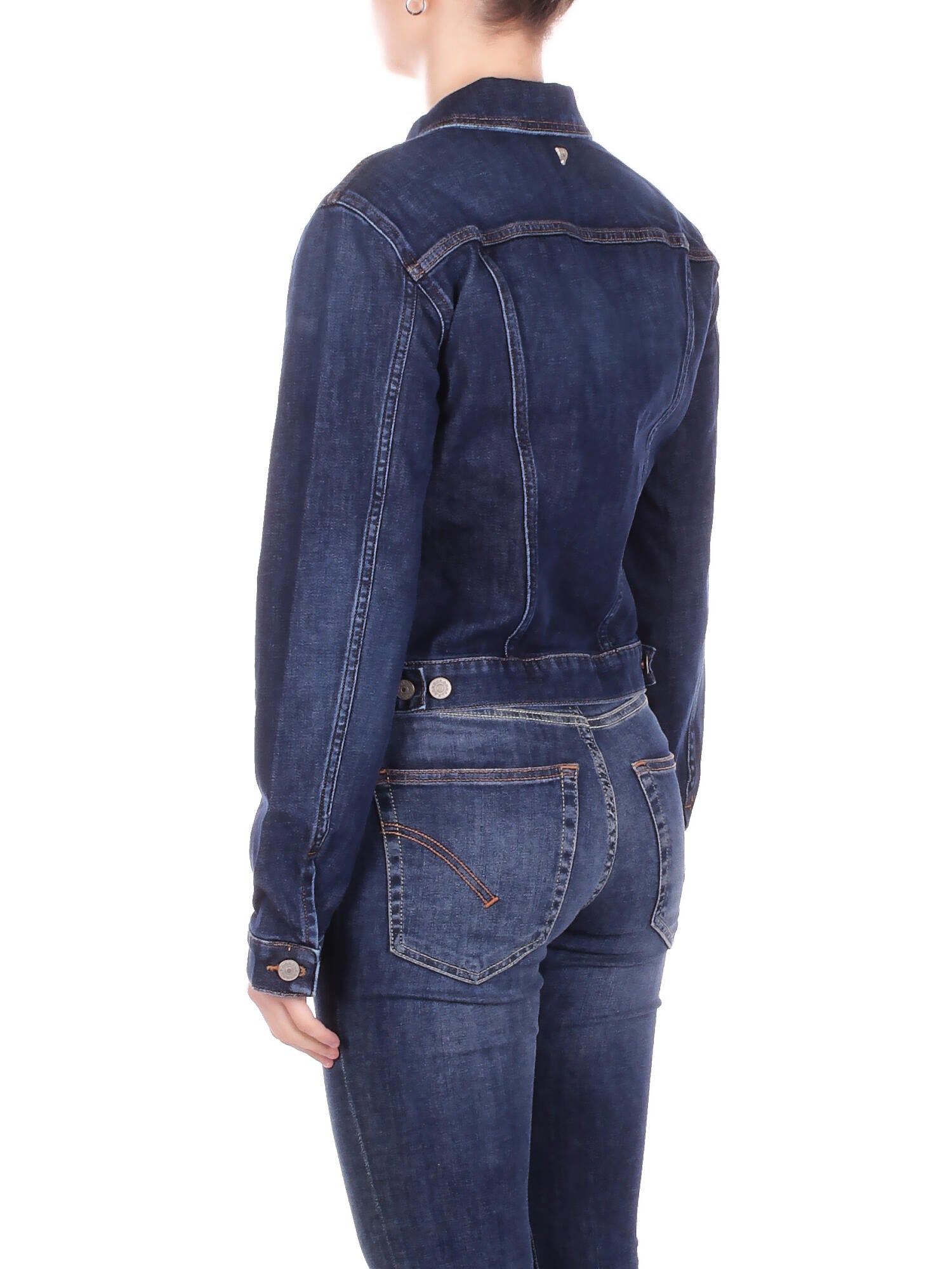 DONDUP Donna Giubbotto DJ777DSE340D 800 Giubbino slim in dnm esclusivo Denim blu